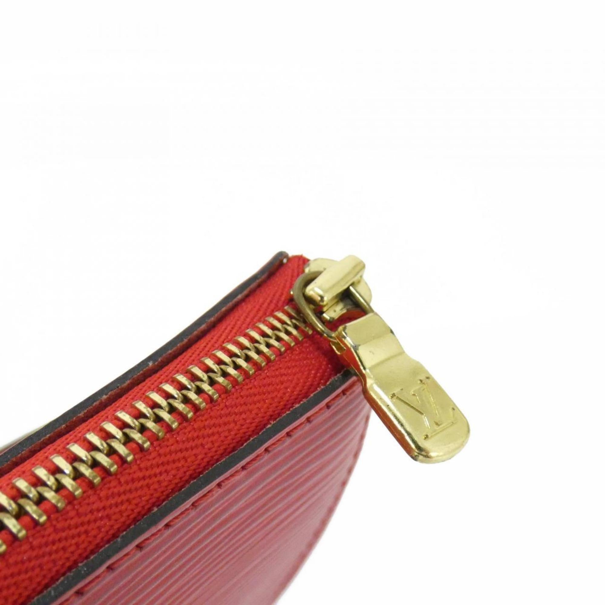 Louis Vuitton Red Color Leather Pochette Pouch (Pre-Owned)