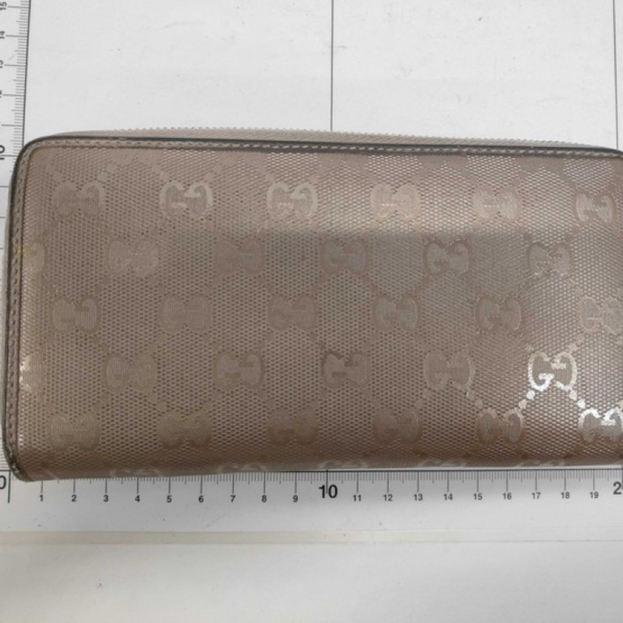 Gucci Gold Pvc Leather Long Wallet (Bi-Fold) (Pre-Owned)