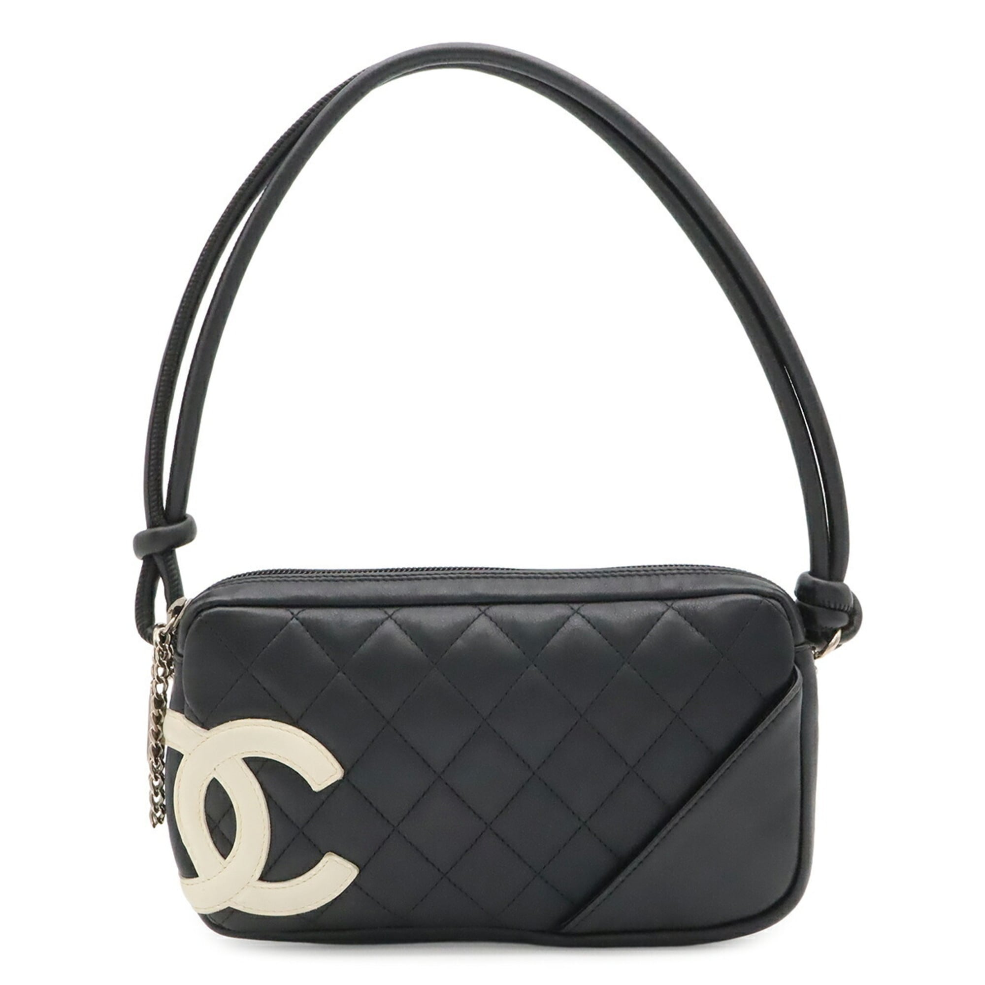 Chanel Black Leather Handbag Pouch Shoulder Bag (Pre-Owned)