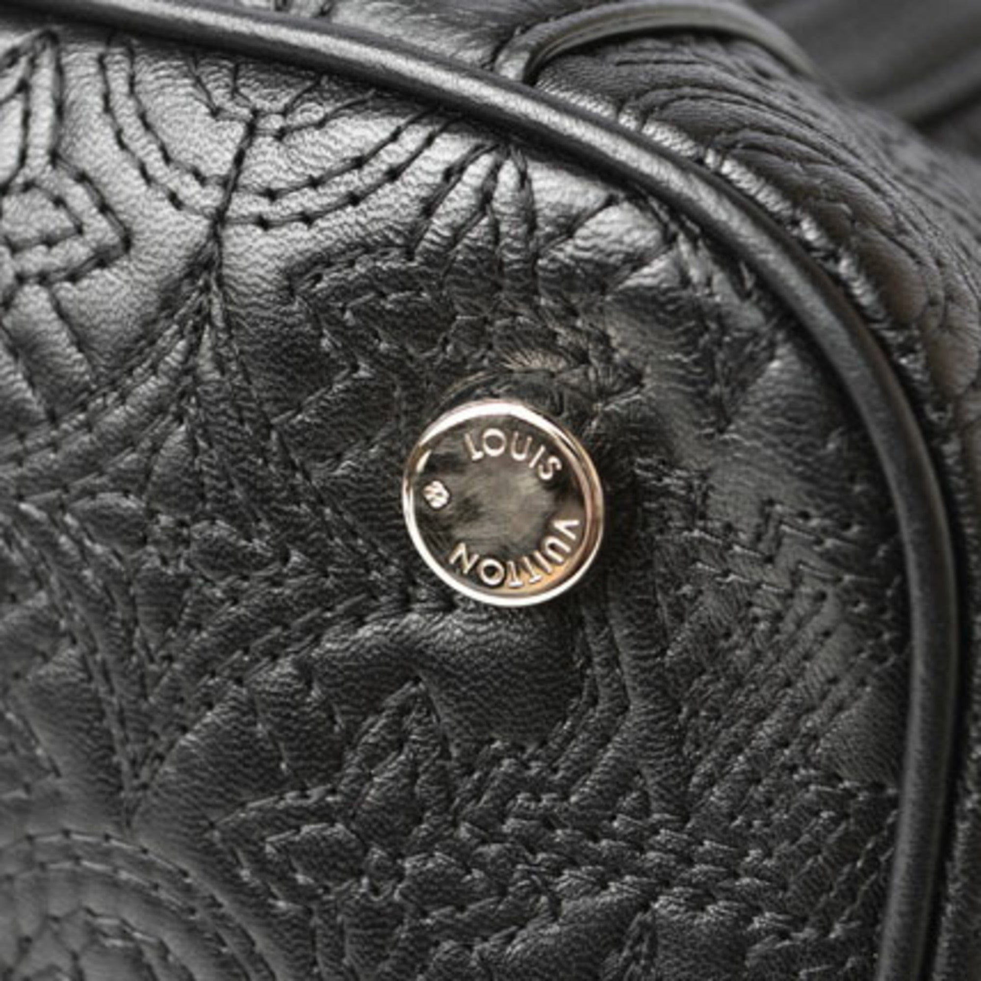 Louis Vuitton Monogram Antheia Black Silver Leather Handbag Shoulder Bag (Pre-Owned)
