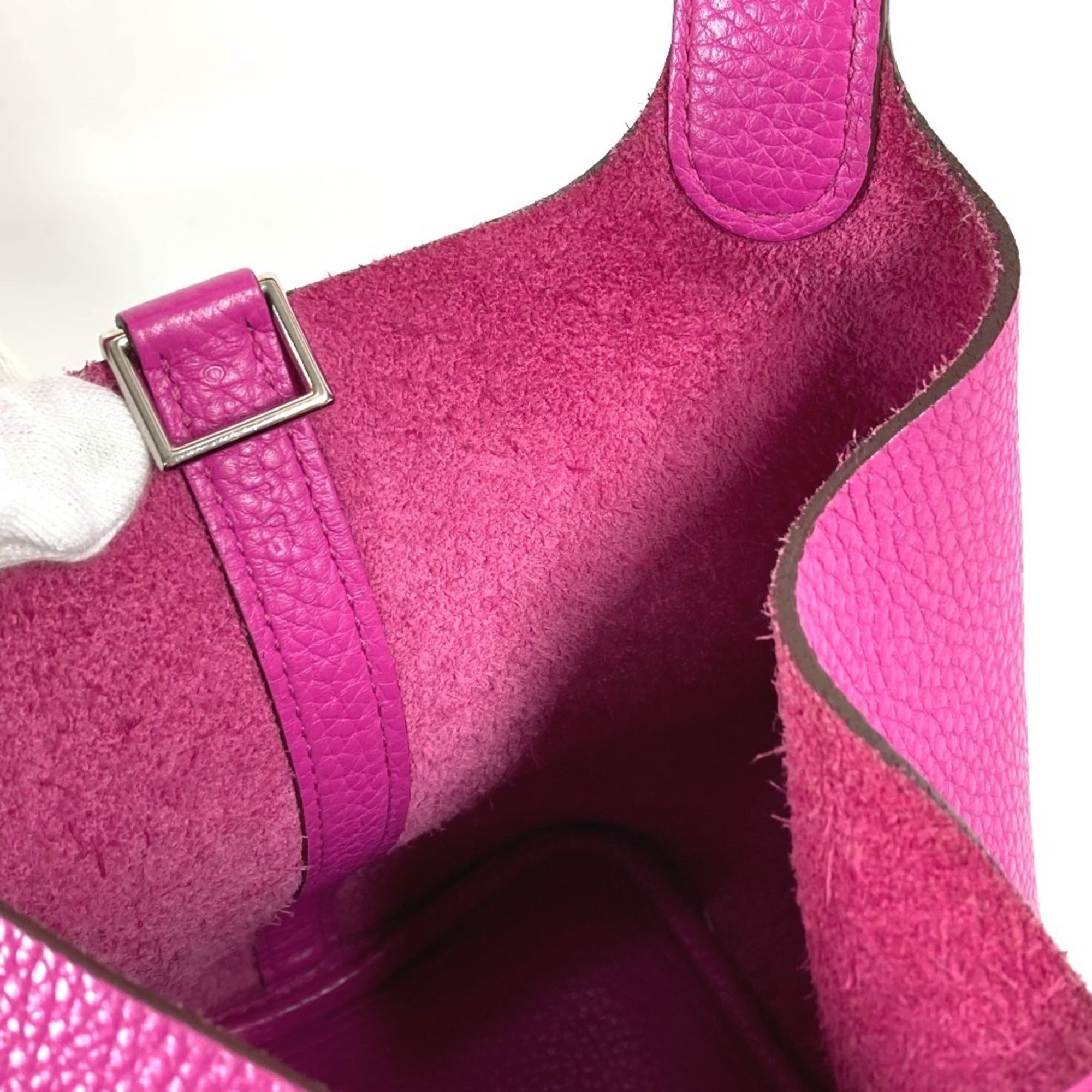 Hermes Pink Taurillon Clemence Leather Handbag Tote Bag (Pre-Owned)