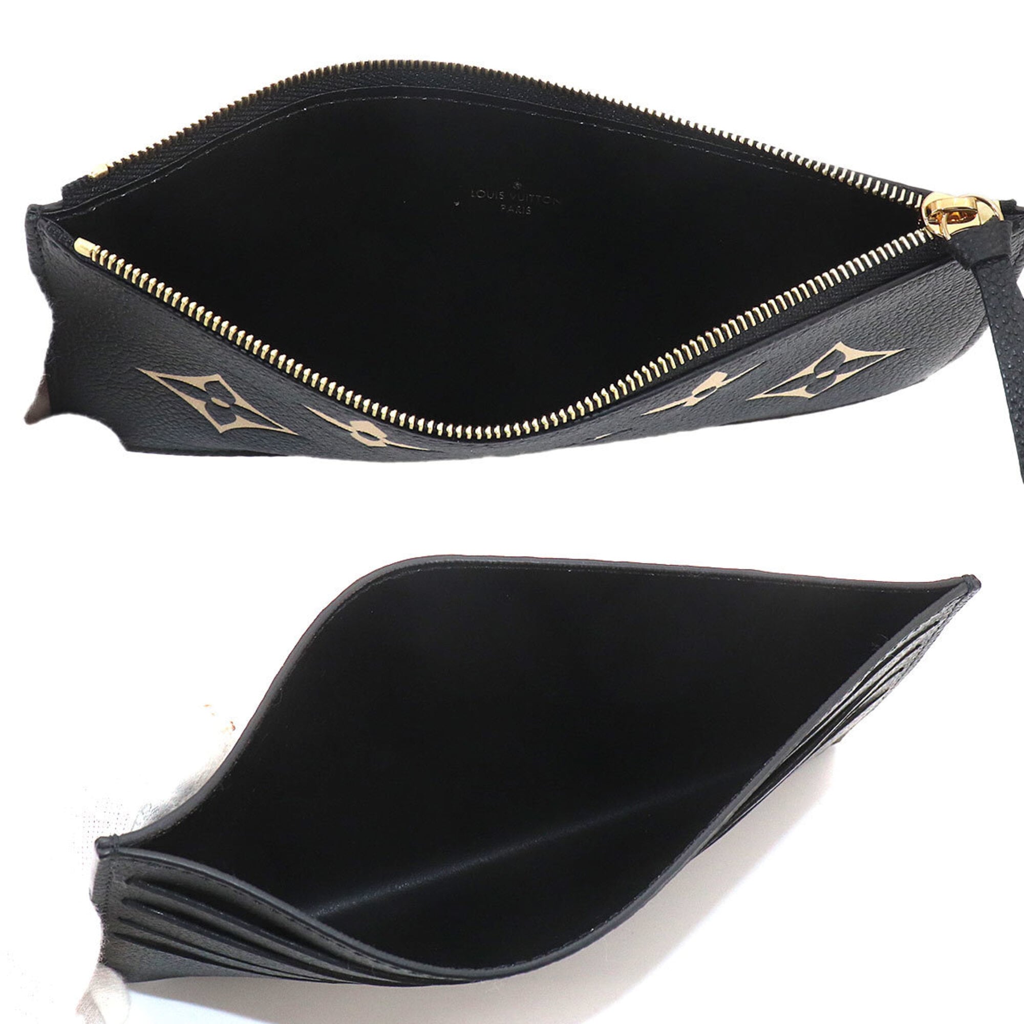 Louis Vuitton Beige Bicolor Black Monogram Monogram Empreinte Pochette (Pre-Owned)