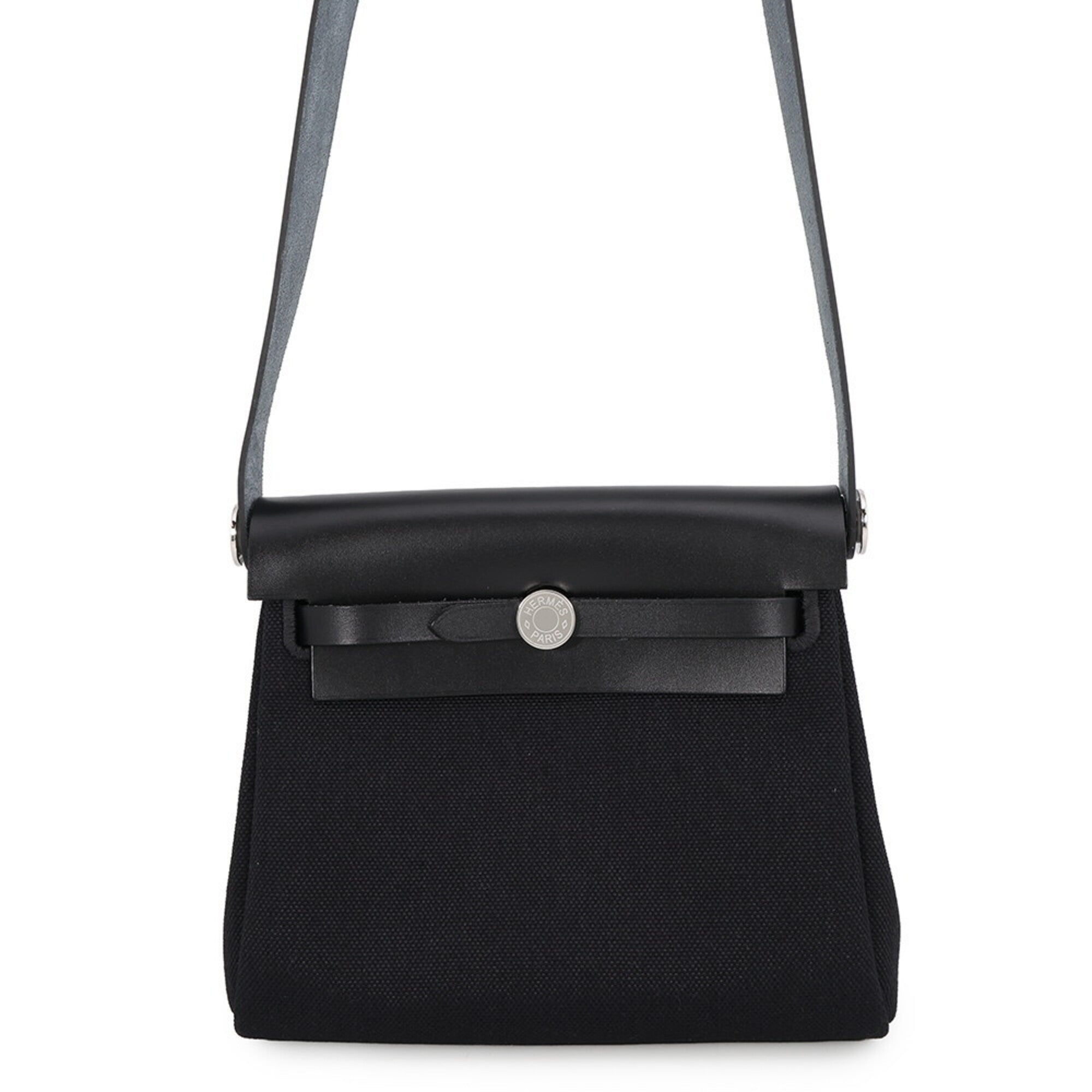 Hermes Kara Black Toile H Handbag Shoulder Bag (Pre-Owned)