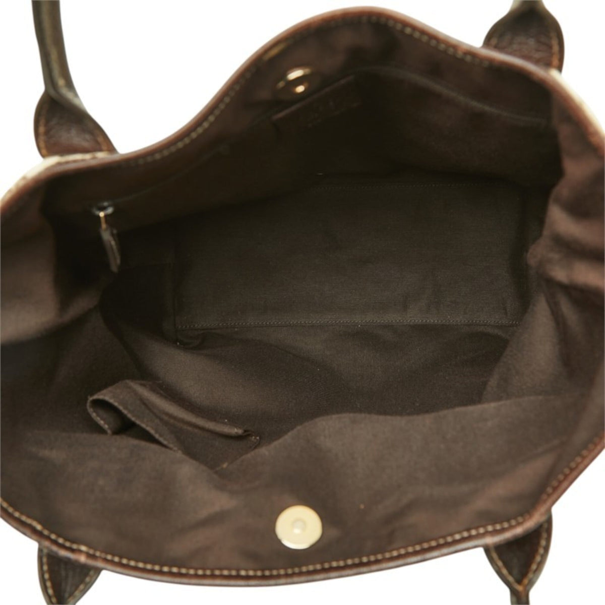 Gucci Beige Brown Canvas Leather Tote Bag (Pre-Owned)