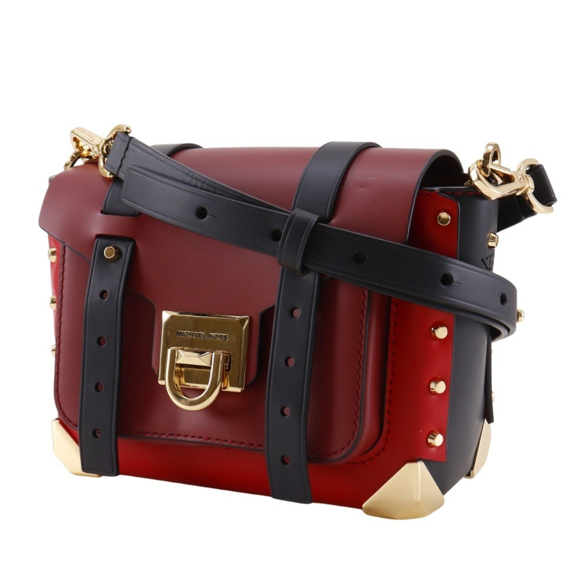 Michael Kors Red Color Leather Shoulder Bag (Pre-Owned)