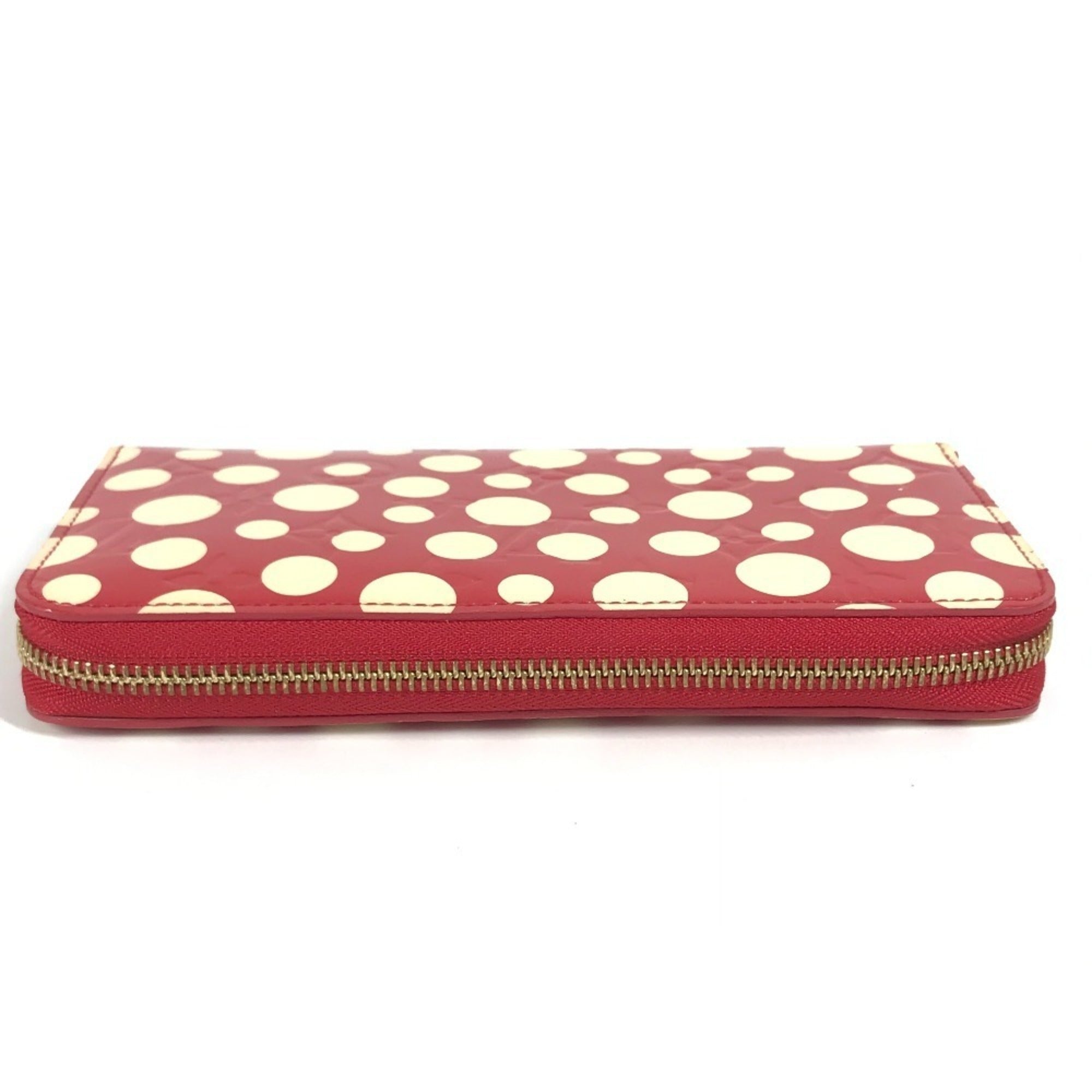 Louis Vuitton Red Color White Patent Leather Long Wallet (Bi-Fold) (Pre-Owned)