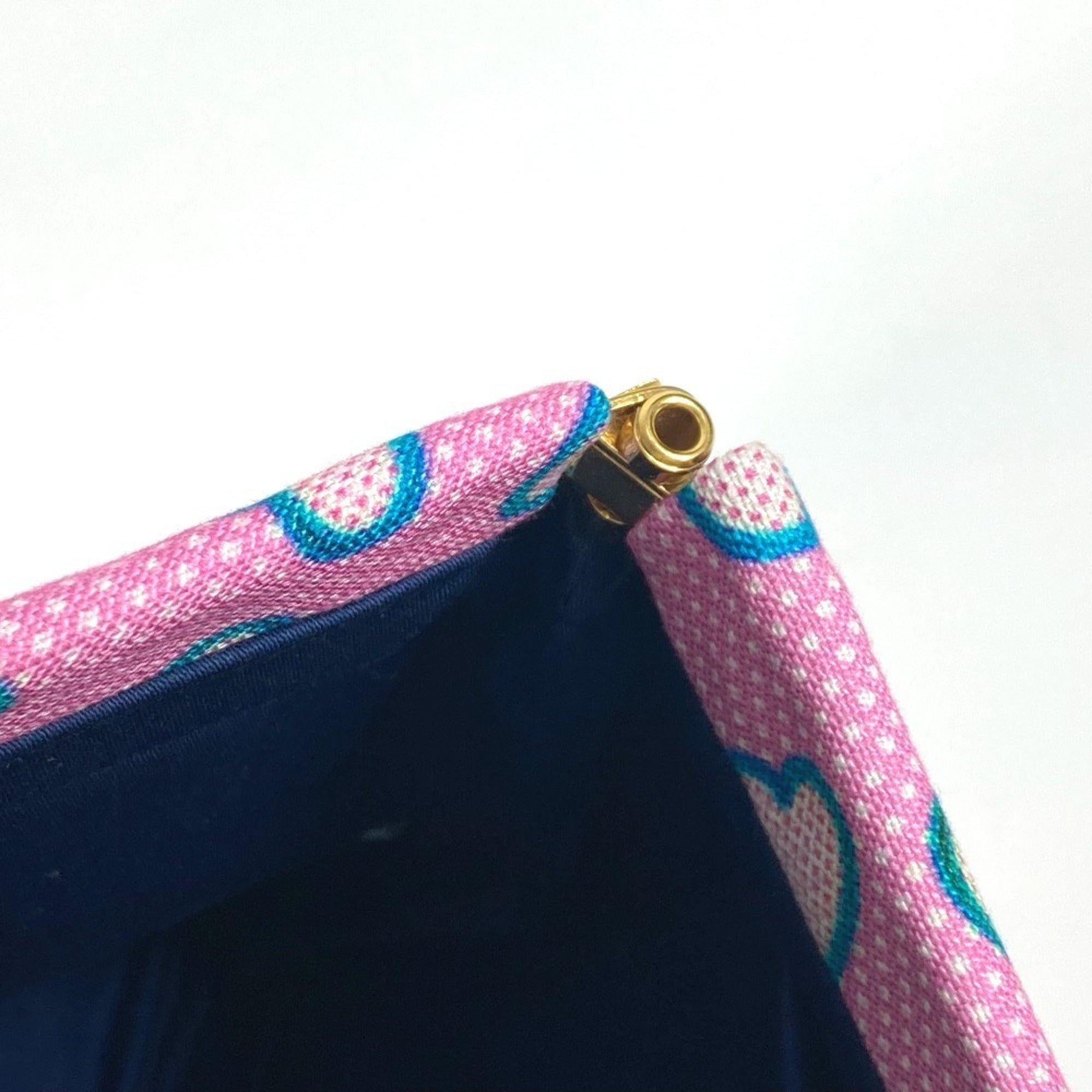 Miu Miu Blue Pink Nylon Leather Clutch Bag Pouch (Pre-Owned)