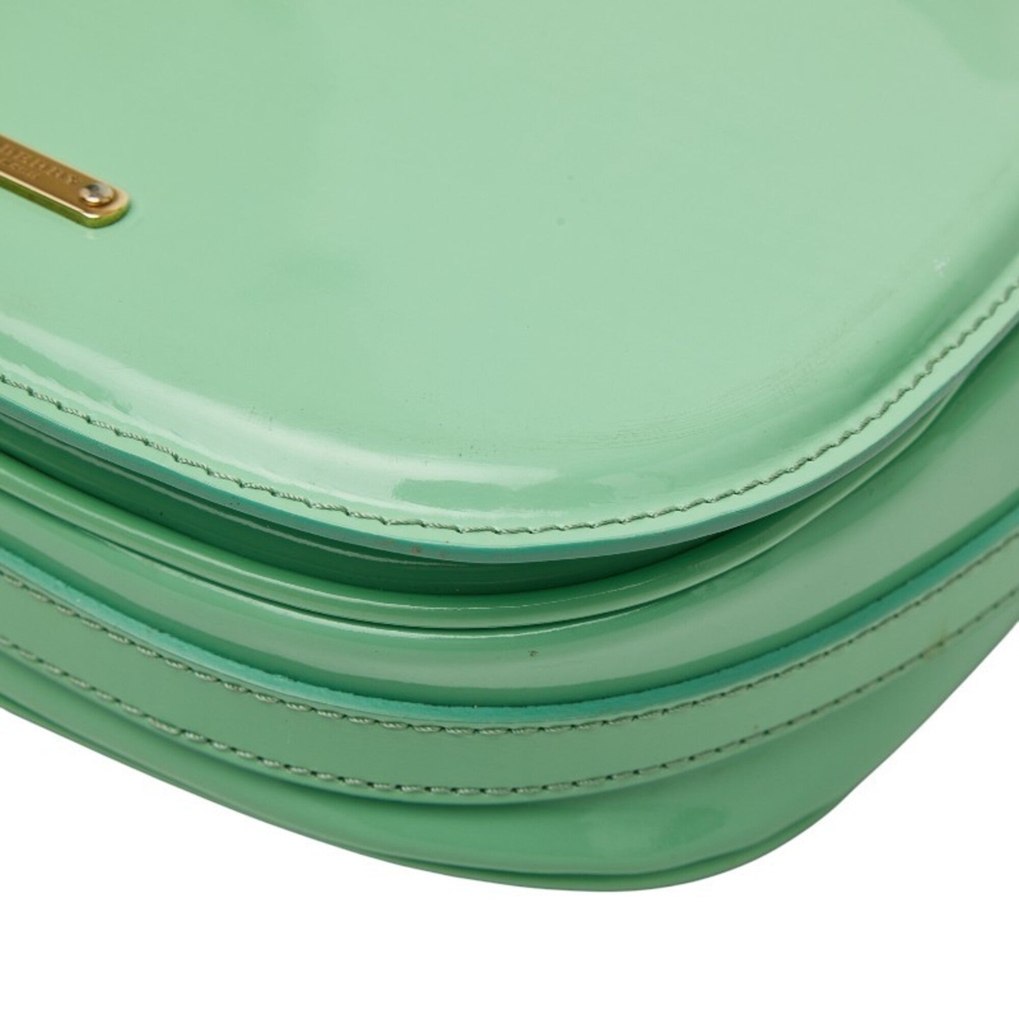 Burberry Green Patent Leather Shoulder Bag (Pre-Owned)