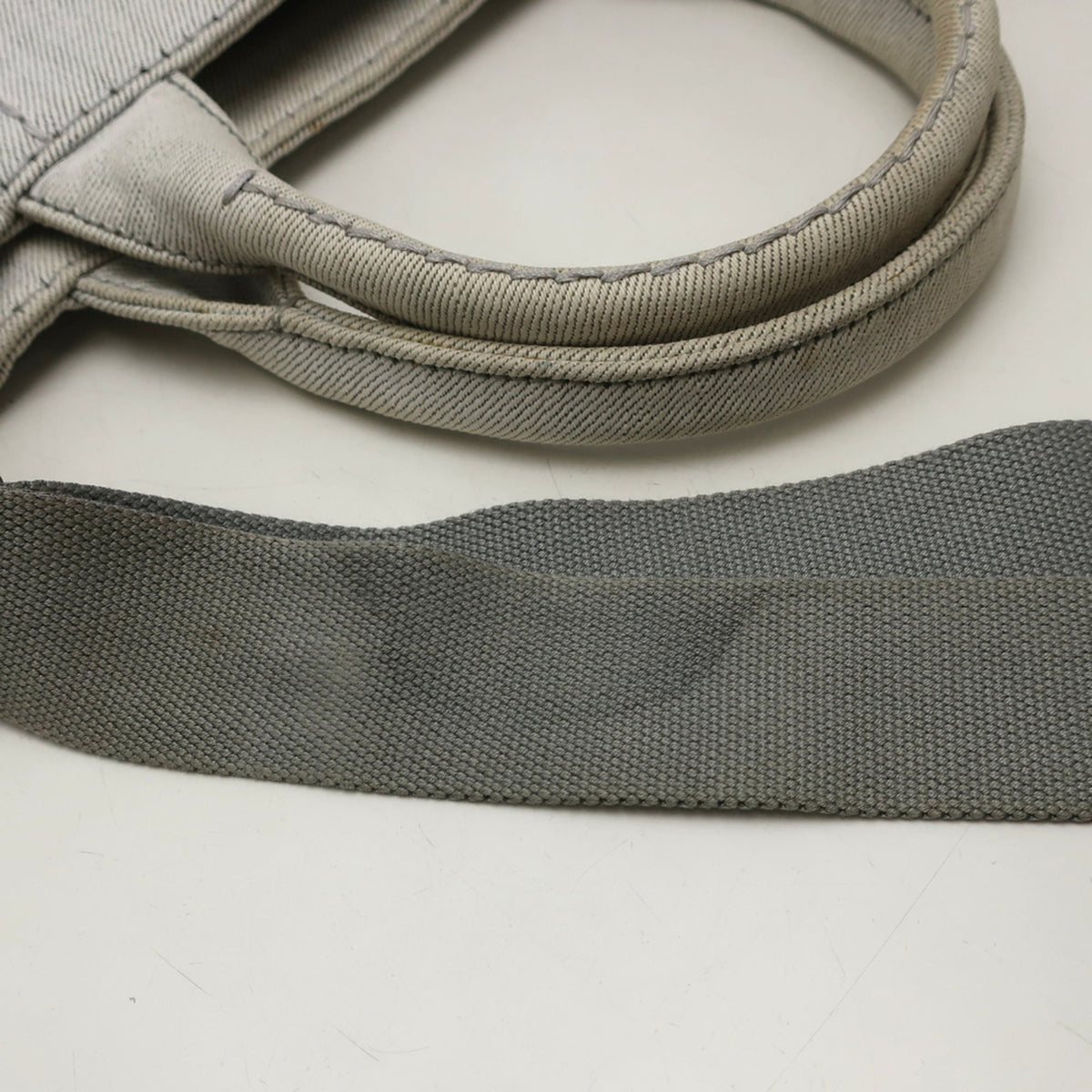 Prada Canapa Gold Cotton Canvas Handbag (Pre-Owned)