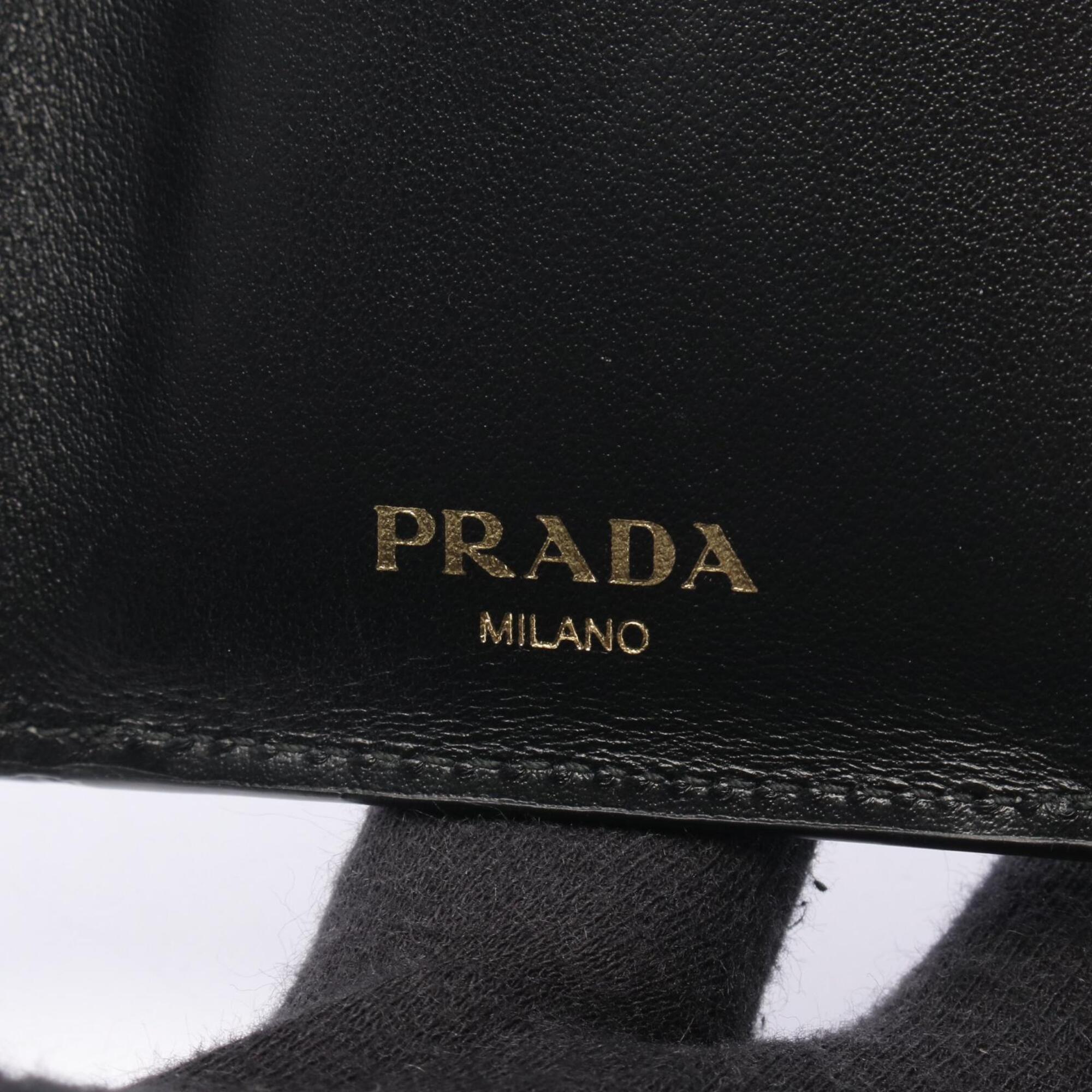 Prada Black Leather Wallet (Tri-Fold) (Pre-Owned)