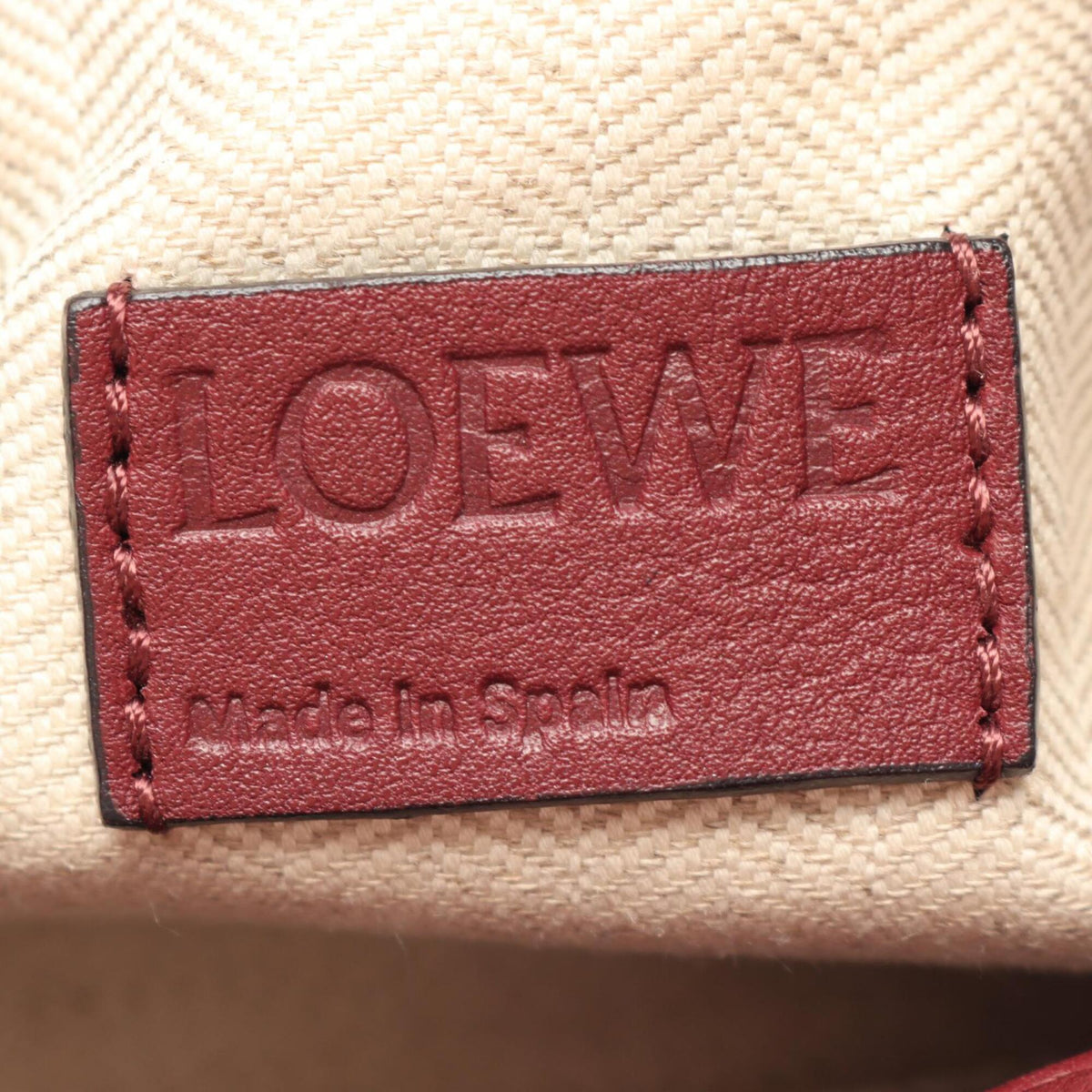 Loewe Bordeaux Brown Pink Leather Handbag (Pre-Owned)