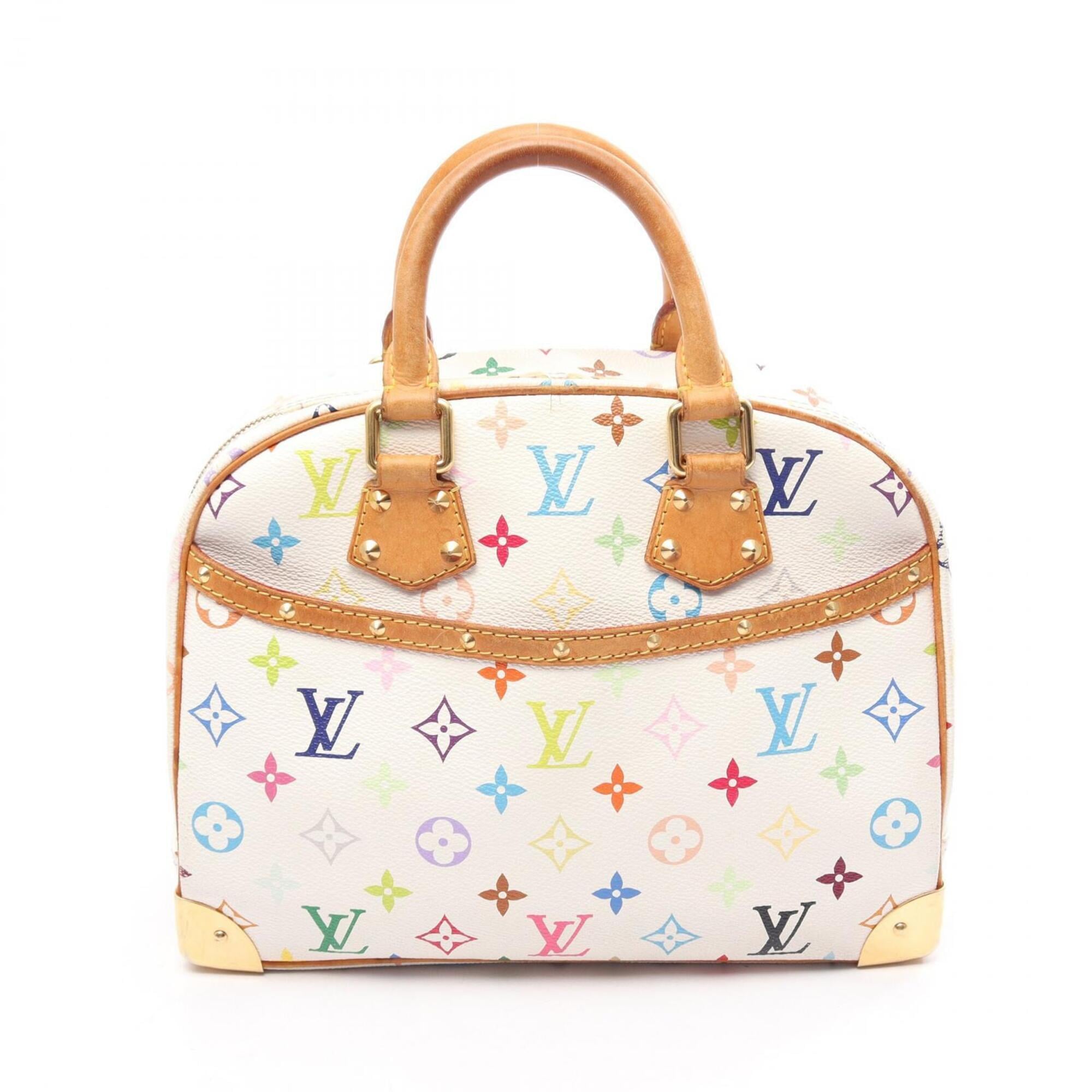 Louis Vuitton Multi-Color White Coated Canvas Leather Handbag (Pre-Owned)