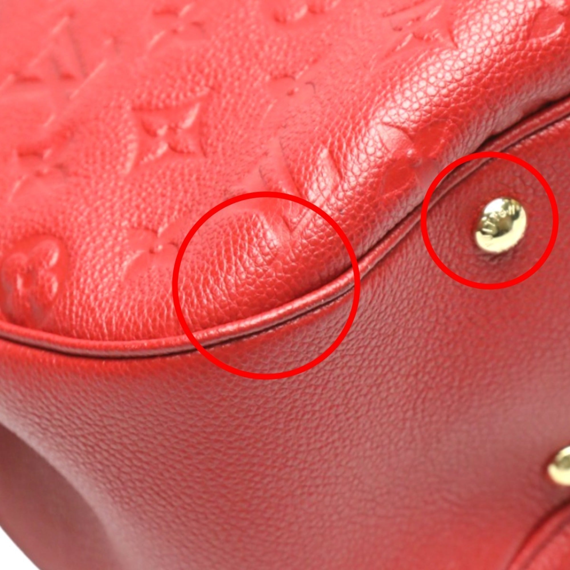 Louis Vuitton Red Color Monogram Empreinte Handbag (Pre-Owned)