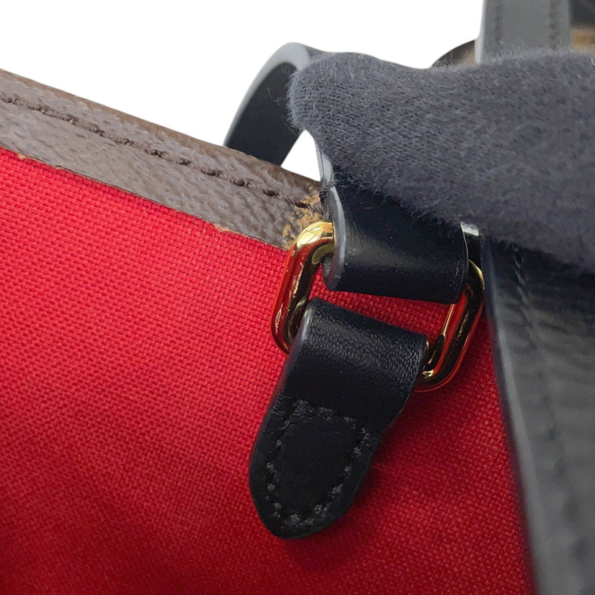 Louis Vuitton Red Color Monogram Reverse Monogram Tote Bag (Pre-Owned)