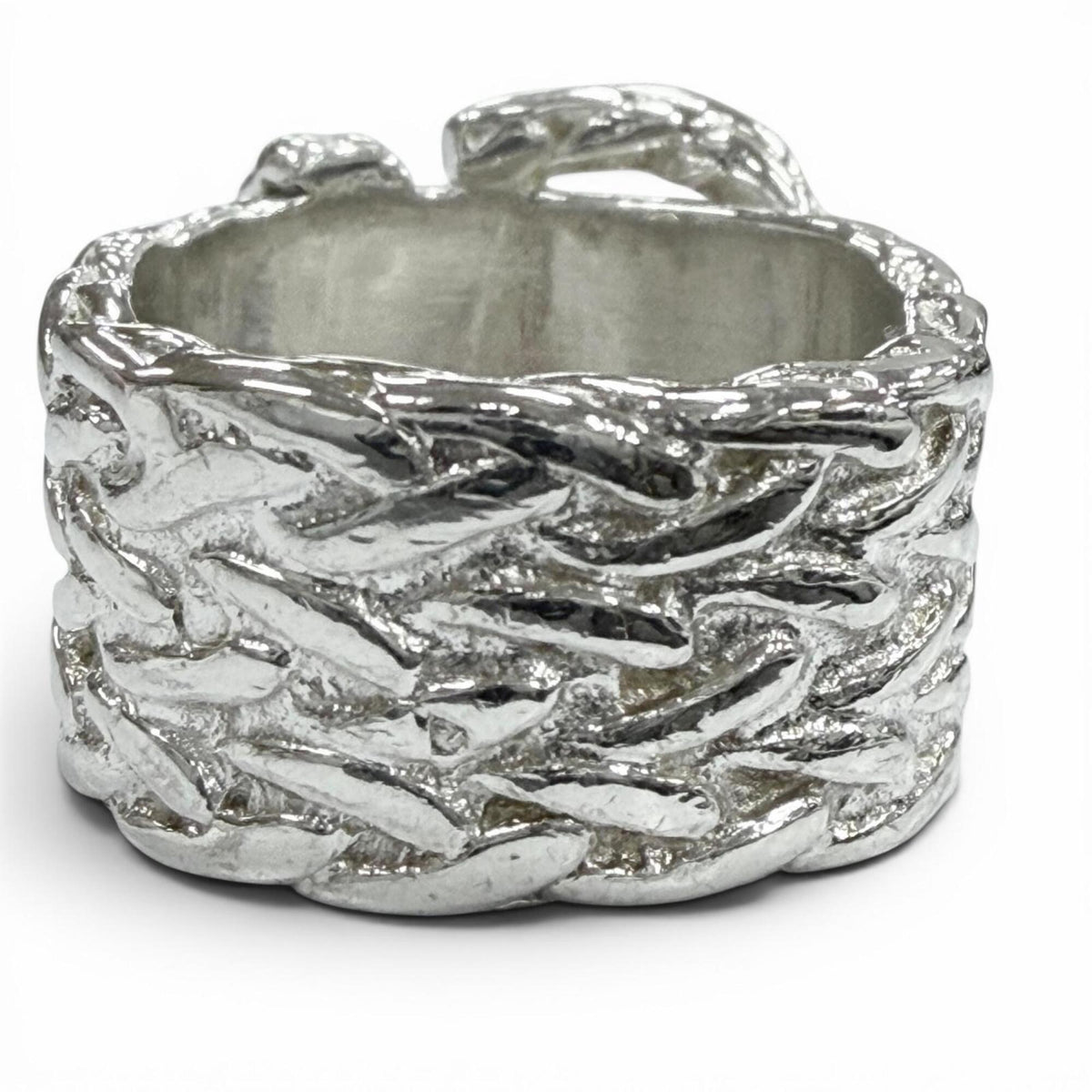 Hermes Silver Silver 925 Band Ring (Pre-Owned)