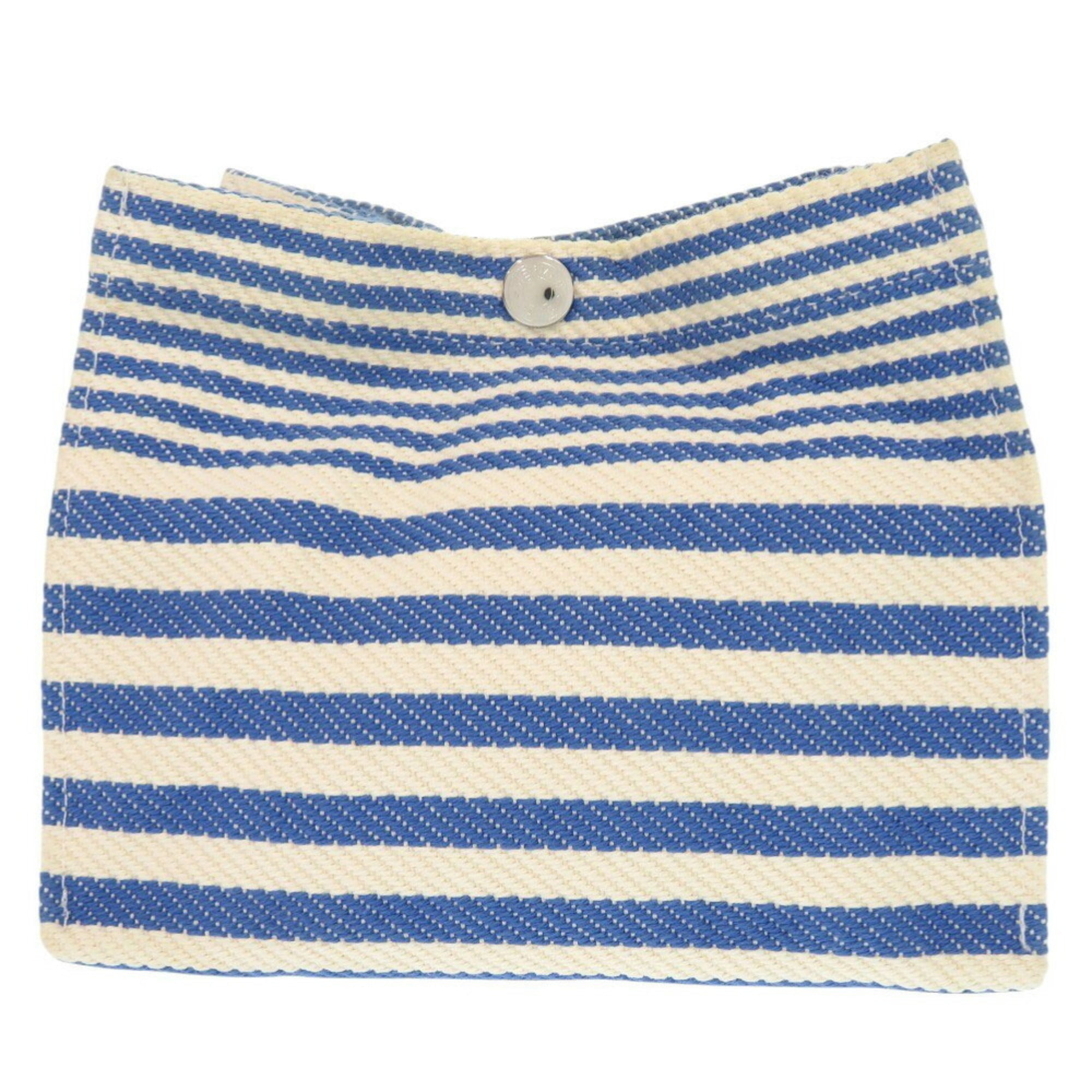 Hermes Blue Ivory Cotton Pouch (Pre-Owned)