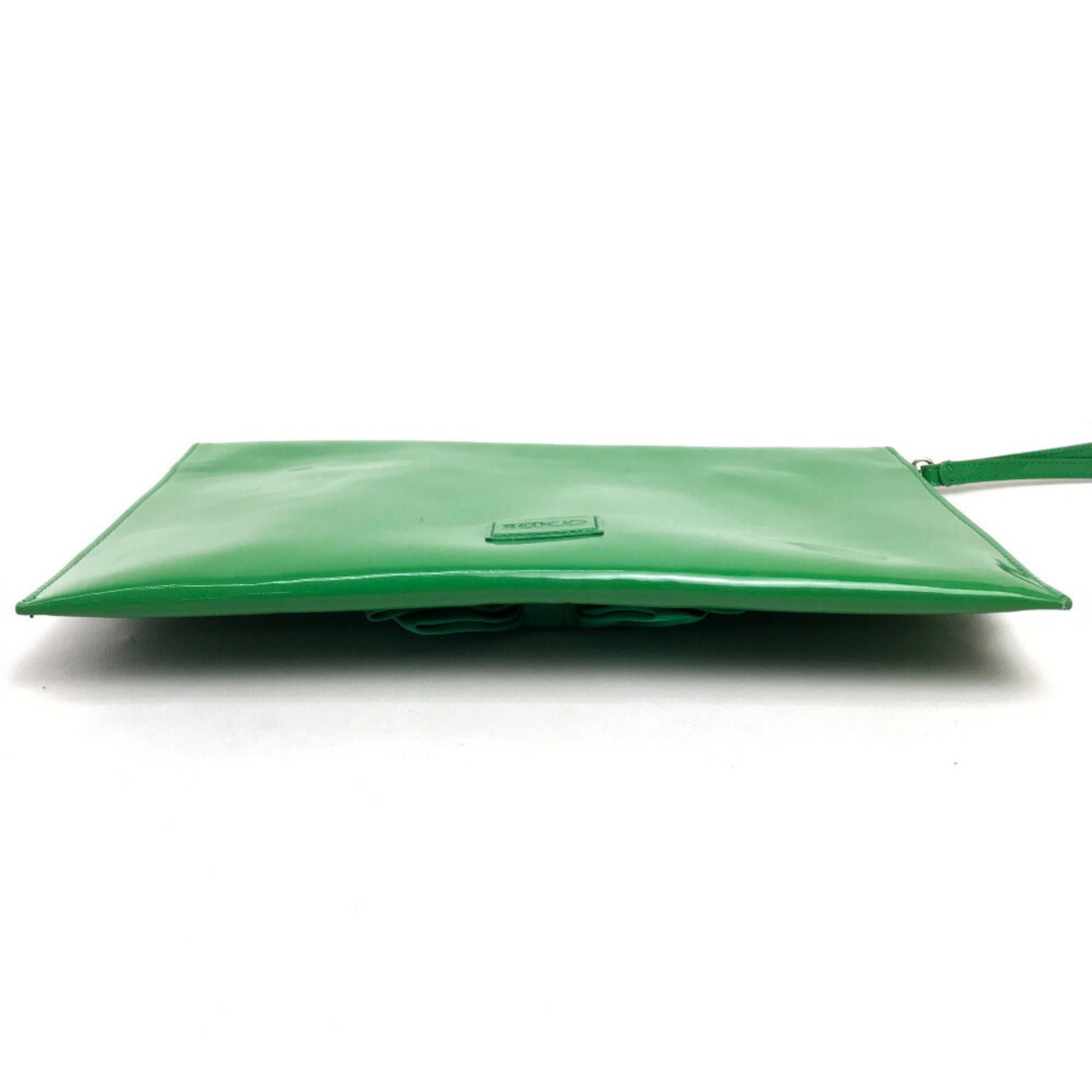 Valentino Green Patent Leather Clutch Bag (Pre-Owned)