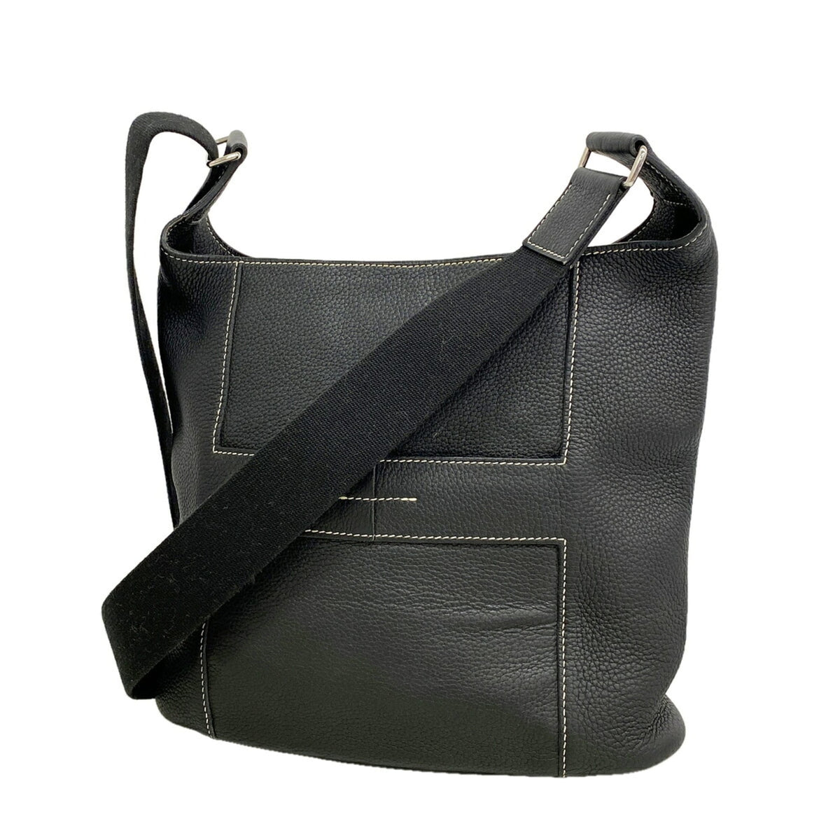 Hermes Black Taurillon Clemence Leather Shoulder Bag (Pre-Owned)