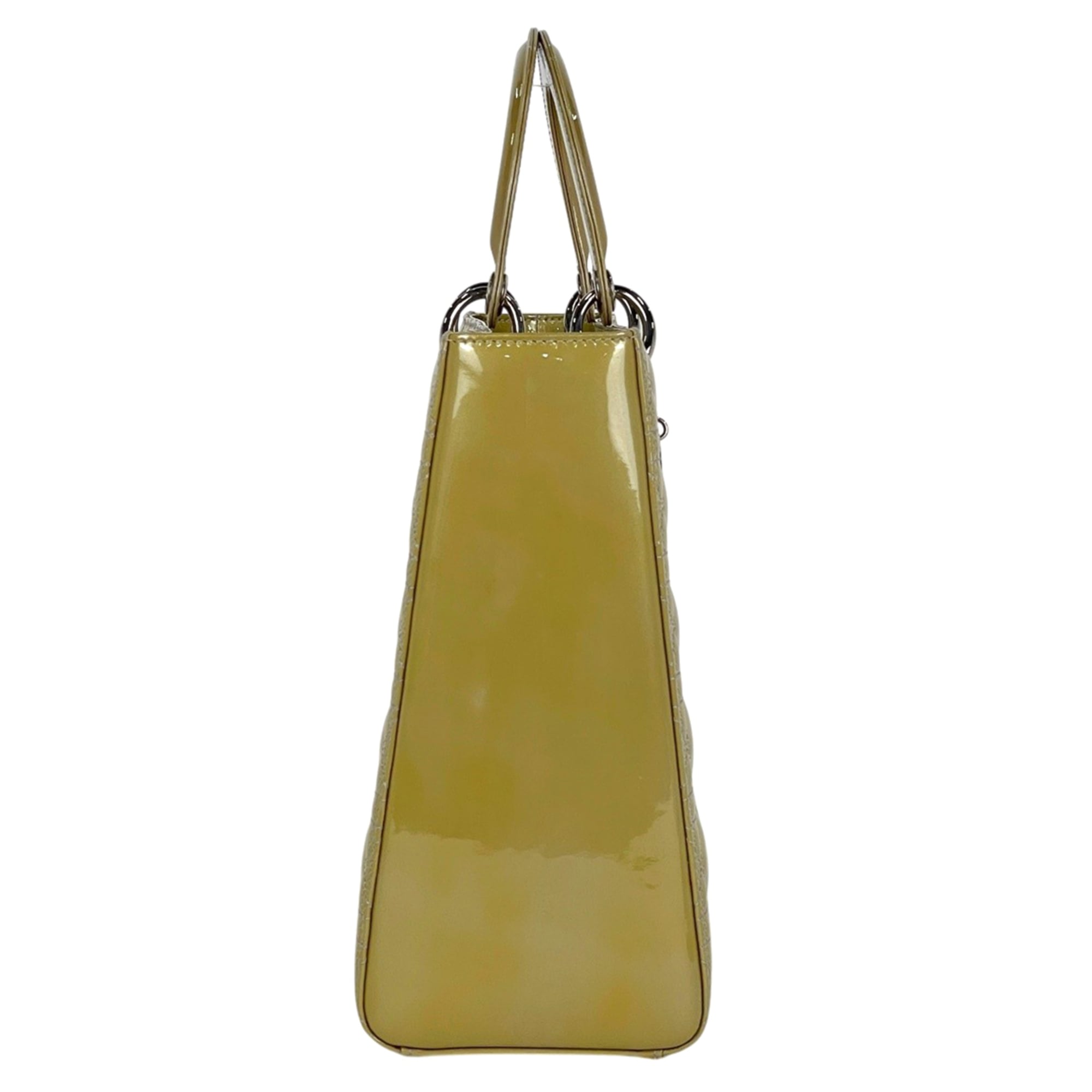 Christian Dior Lady Dior Yellow Patent Leather Handbag (Pre-Owned)