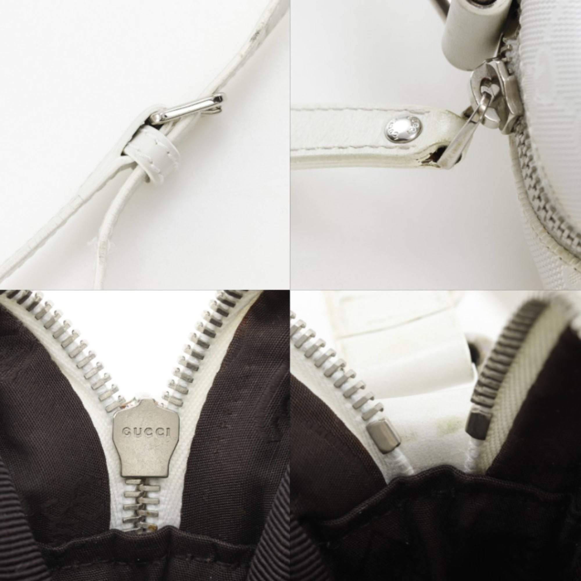 Gucci White Gg Imprimé Pvc Shoulder Bag (Pre-Owned)