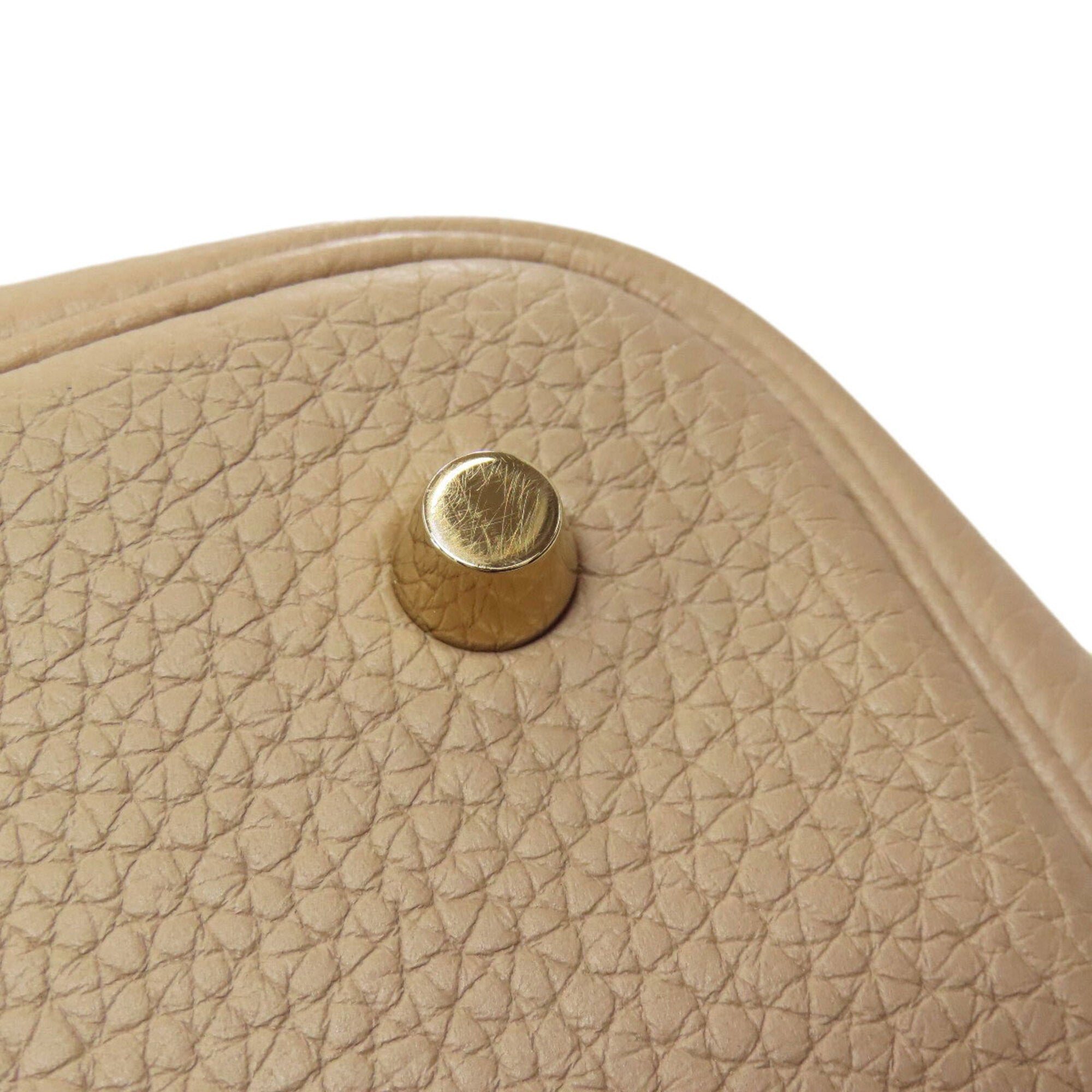 Hermes Beige Brown Taurillon Clemence Leather Handbag (Pre-Owned)