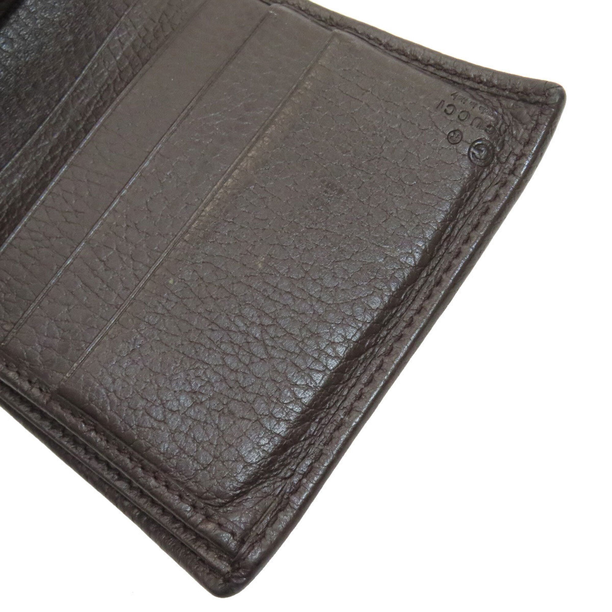 Gucci Brown Canvas Leather Wallet (Bi-Fold) (Pre-Owned)