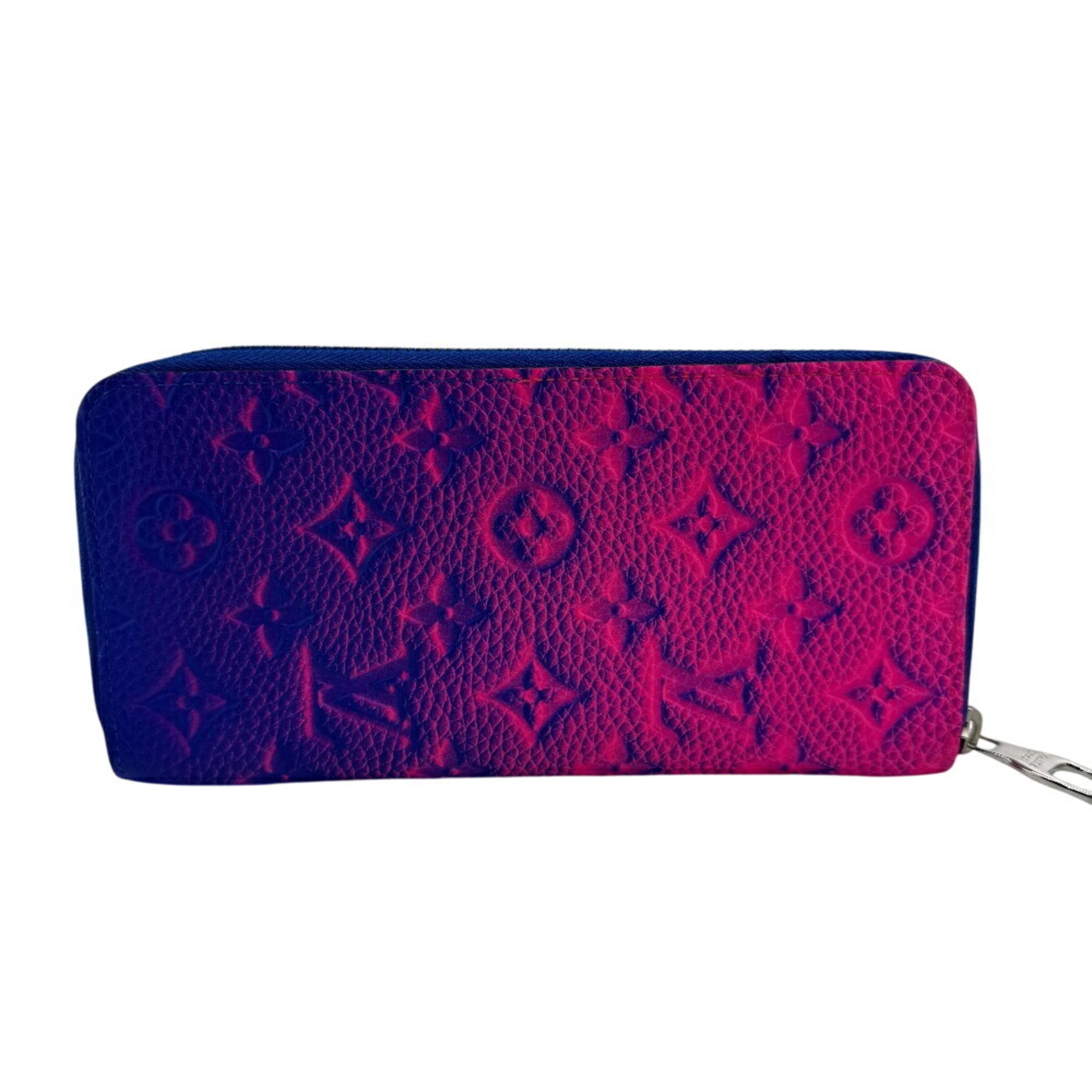 Louis Vuitton Blue Pink Leather Long Wallet (Bi-Fold) (Pre-Owned)