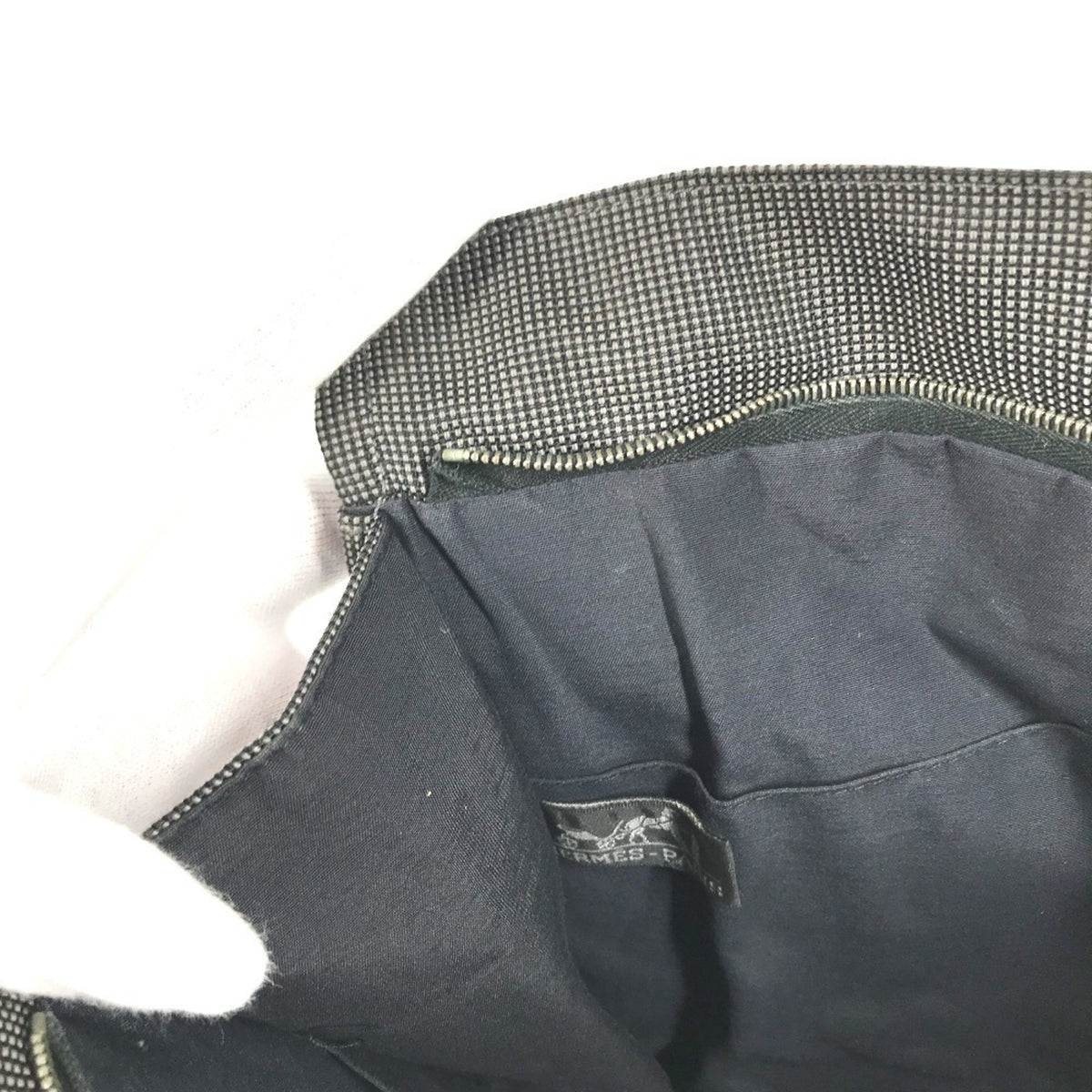 Hermes Her Line Gray Cotton Clutch Bag (Pre-Owned)