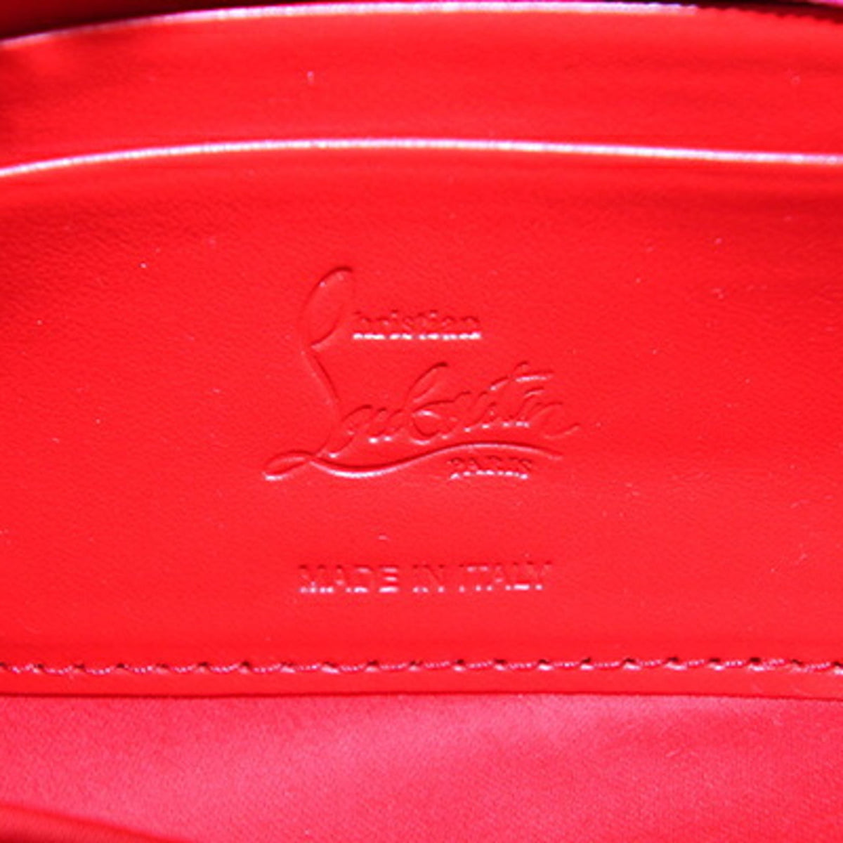Christian Louboutin Pink Patent Leather Clutch Bag Shoulder Bag (Pre-Owned)