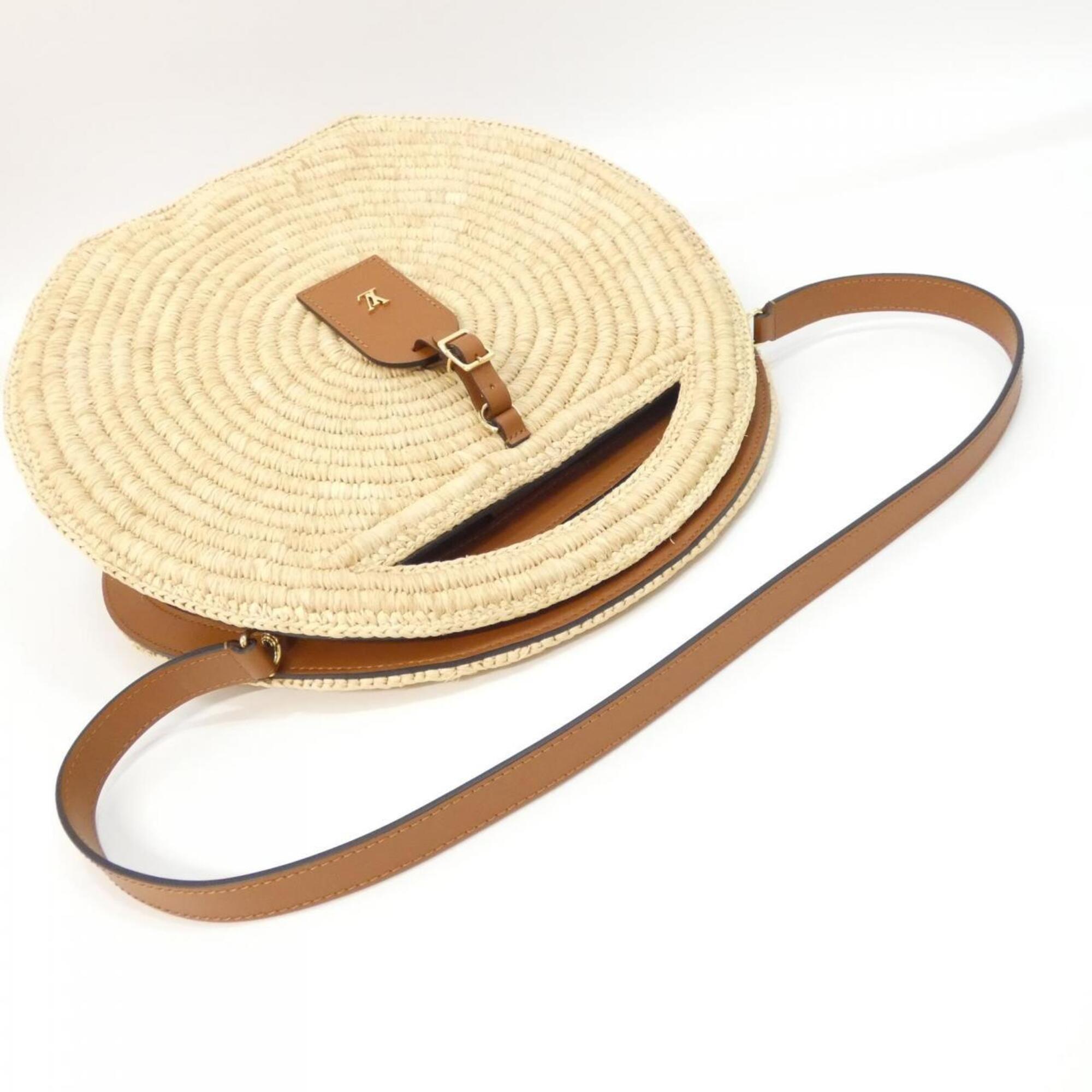 Louis Vuitton Natural Raffia Leather Handbag (Pre-Owned)