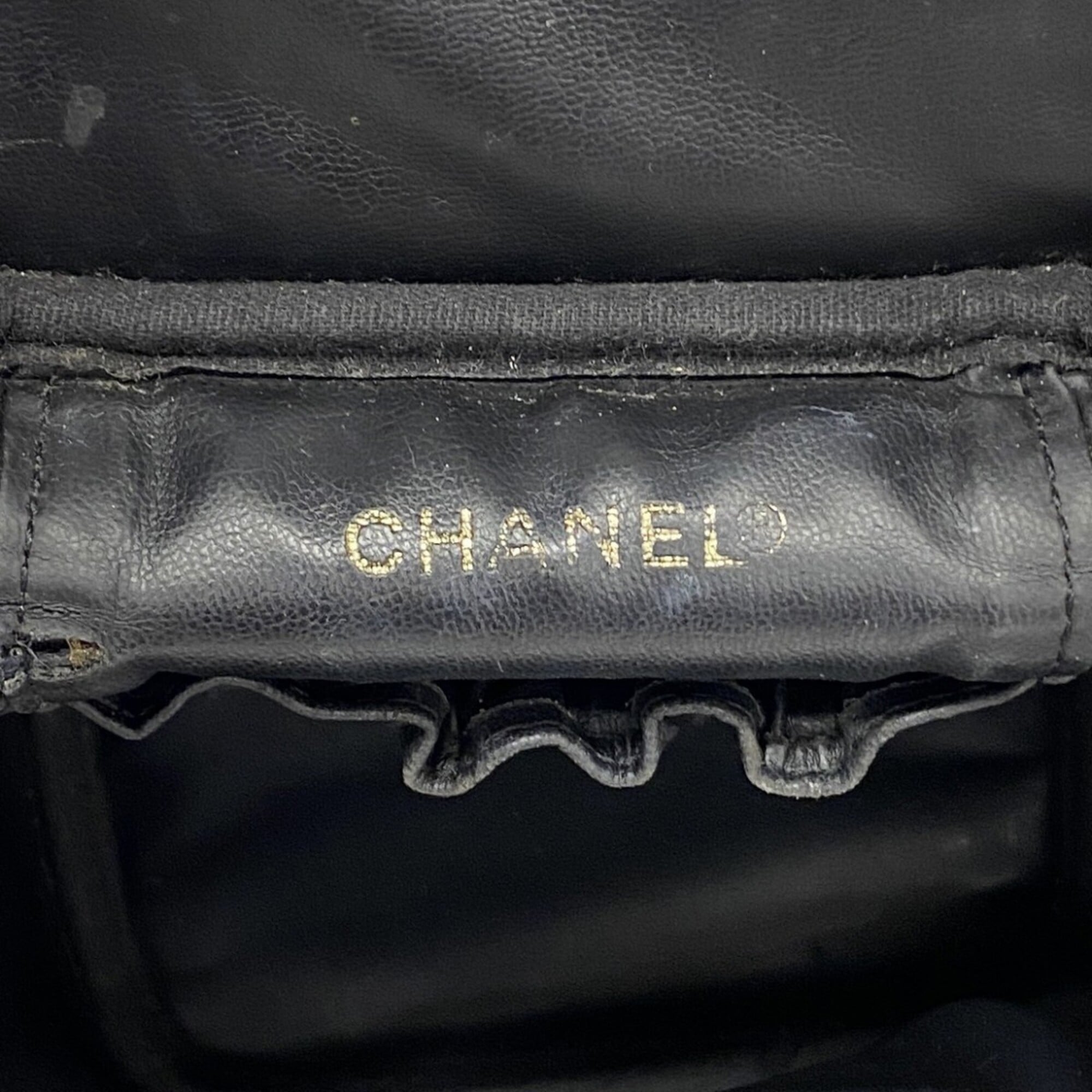Chanel Black Grained Calfskin Vanity Bag (Pre-Owned)