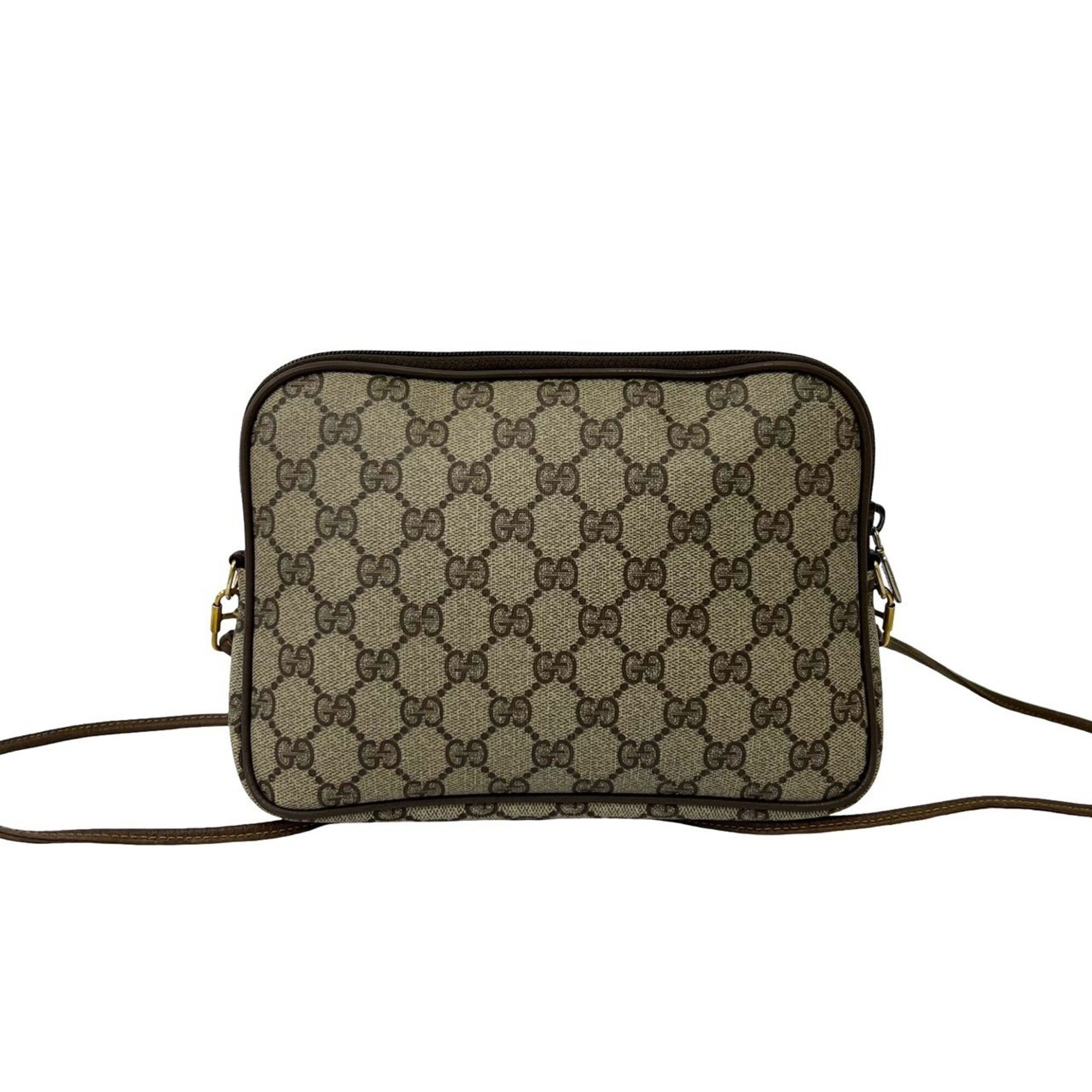 Gucci Brown Leather Pvc Pochette Shoulder Bag (Pre-Owned)