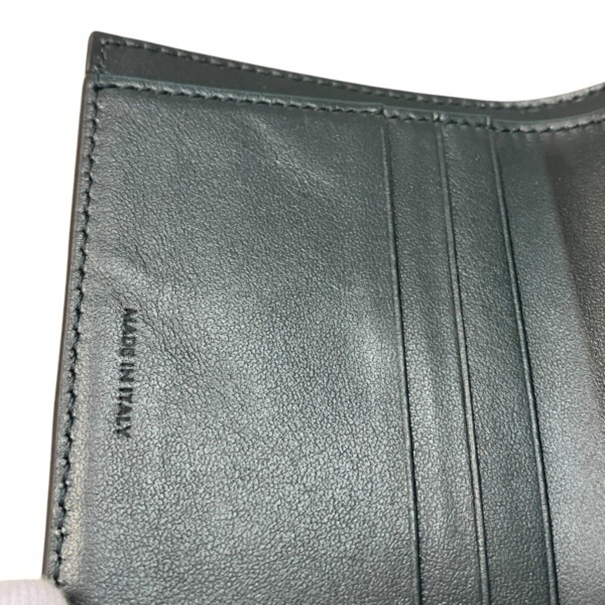 Celine Dark Green Leather Wallet (Tri-Fold) (Pre-Owned)