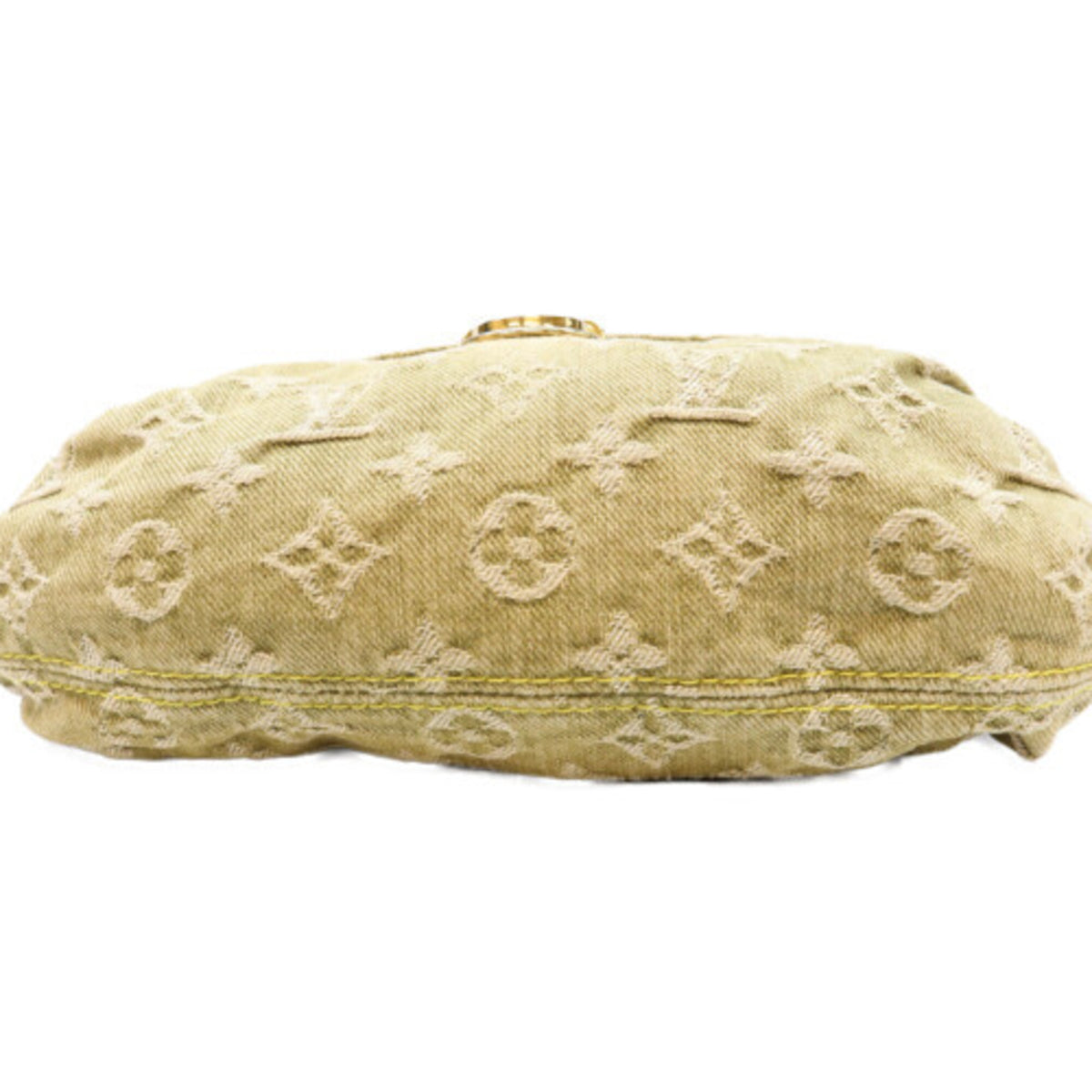 Louis Vuitton Beige Green Monogram Denim Handbag (Pre-Owned)