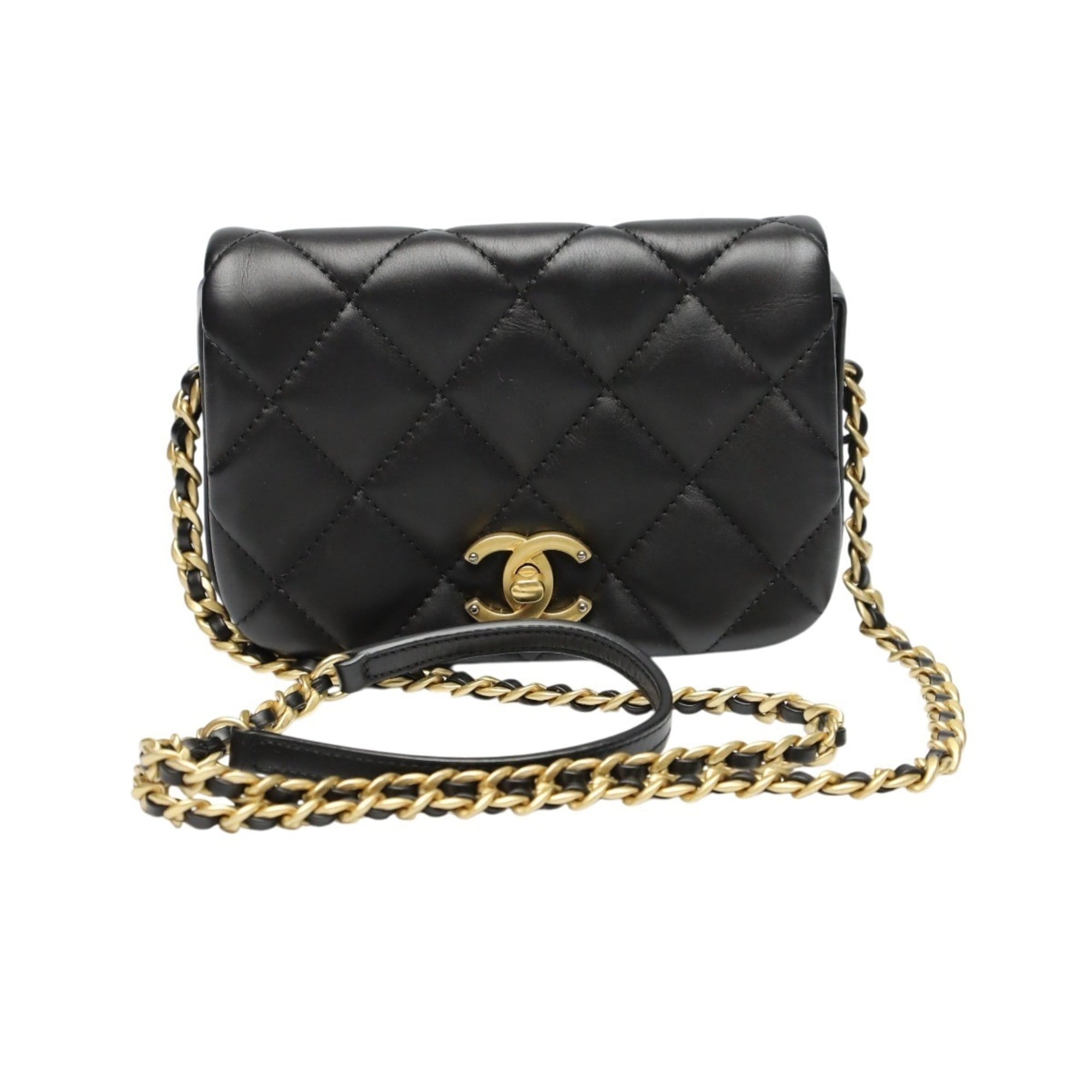 Chanel Black Leather Shoulder Bag (Pre-Owned)