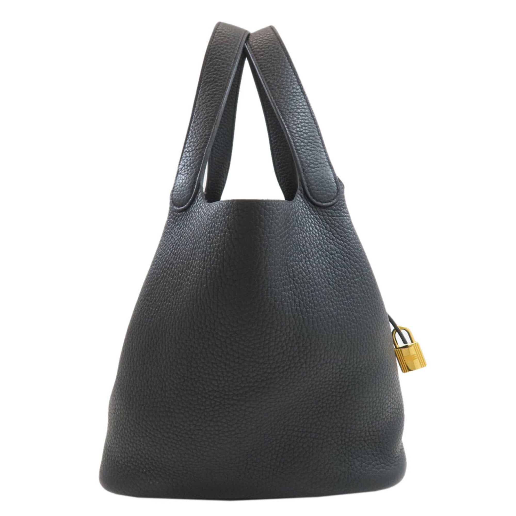 Hermes Picotin Black Taurillon Clemence Leather Handbag (Pre-Owned)