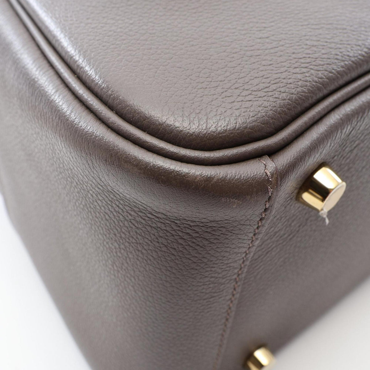 Hermes Etain Gray Evercalf Leather Handbag Shoulder Bag (Pre-Owned)