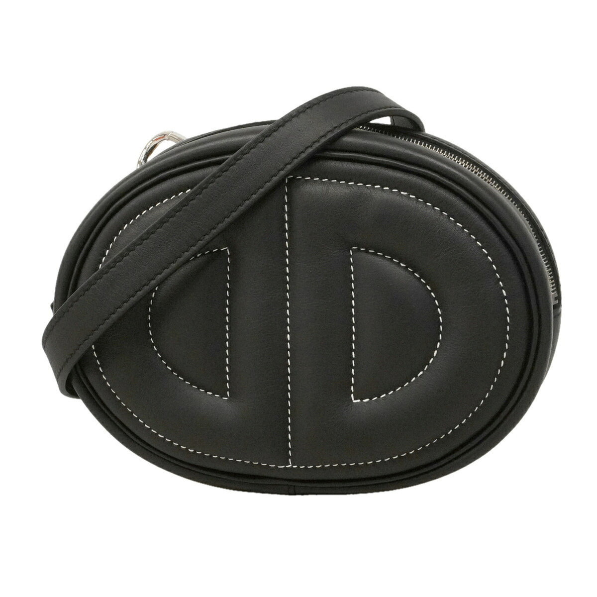Hermes Black Swift Leather Shoulder Bag (Pre-Owned)