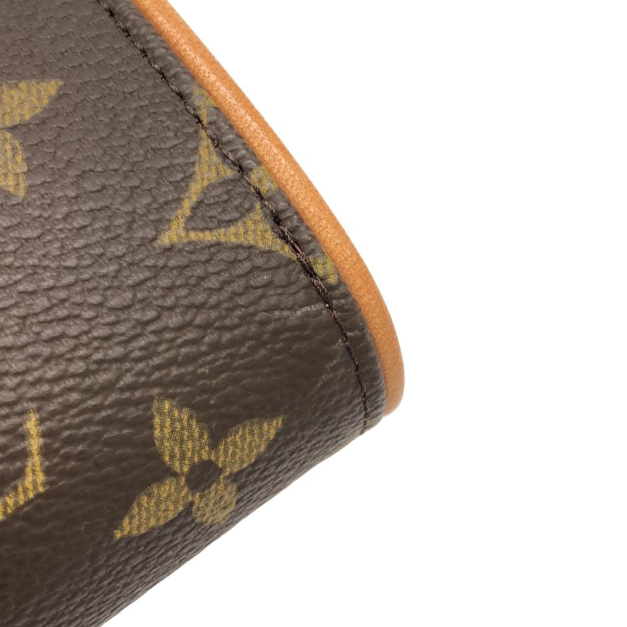 Louis Vuitton Marron Coated Canvas Pochette Shoulder Bag (Pre-Owned)
