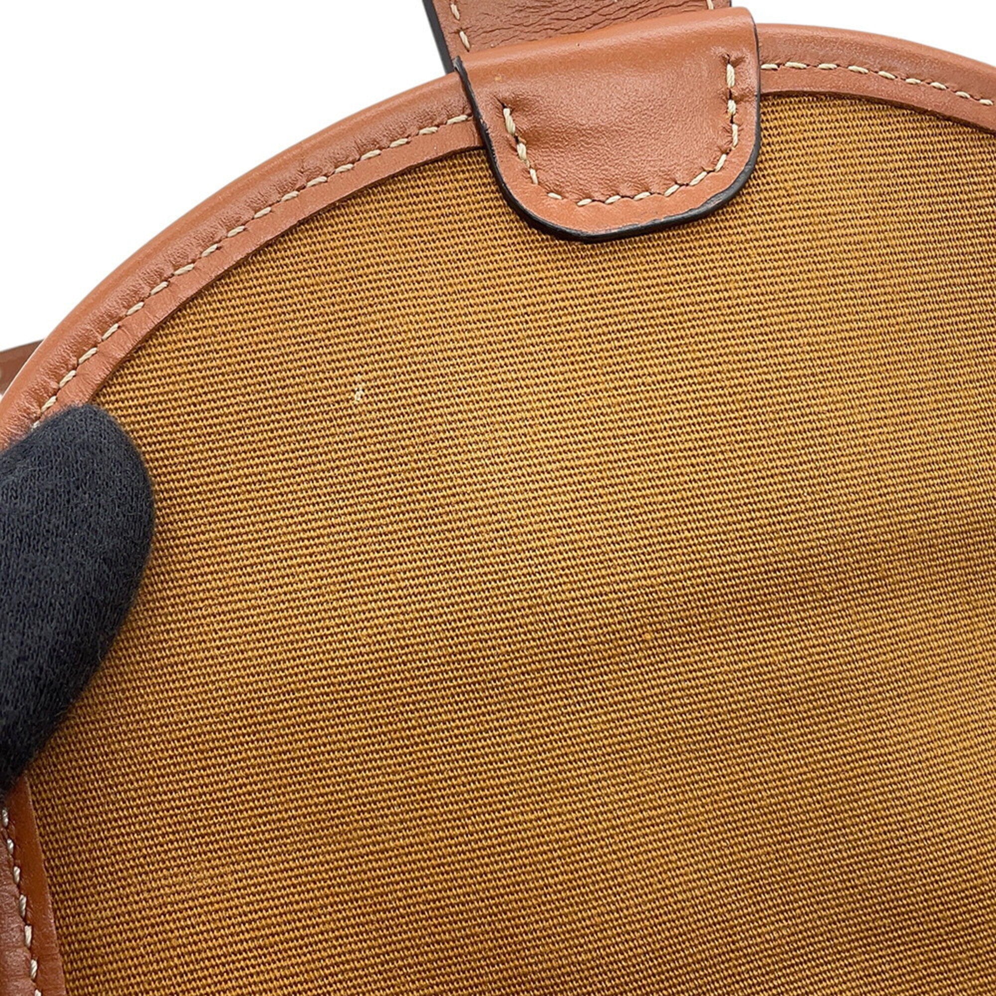 Celine Brown Canvas Leather Pouch Shoulder Bag (Pre-Owned)