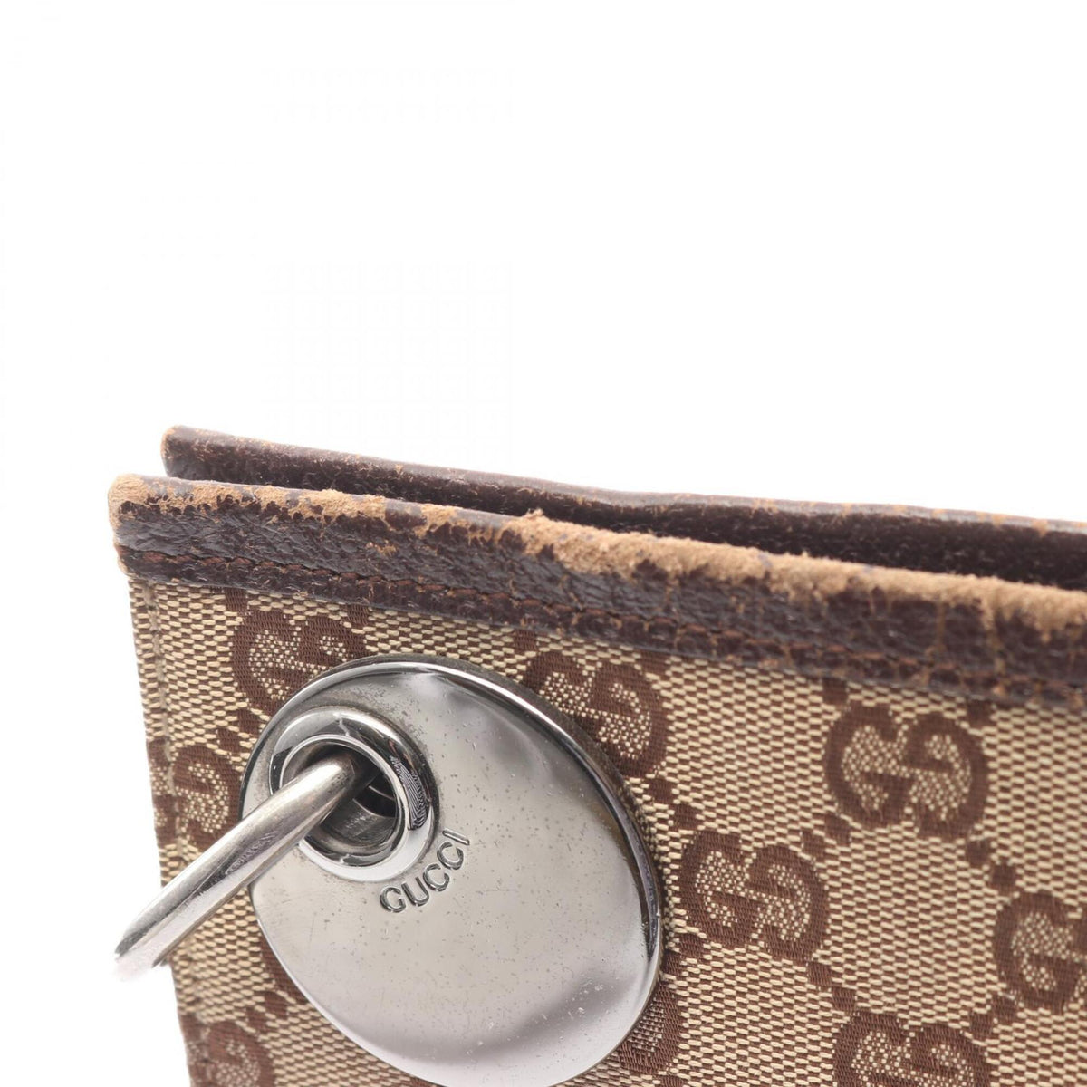 Gucci Beige Brown Canvas Leather Handbag Shoulder Bag (Pre-Owned)