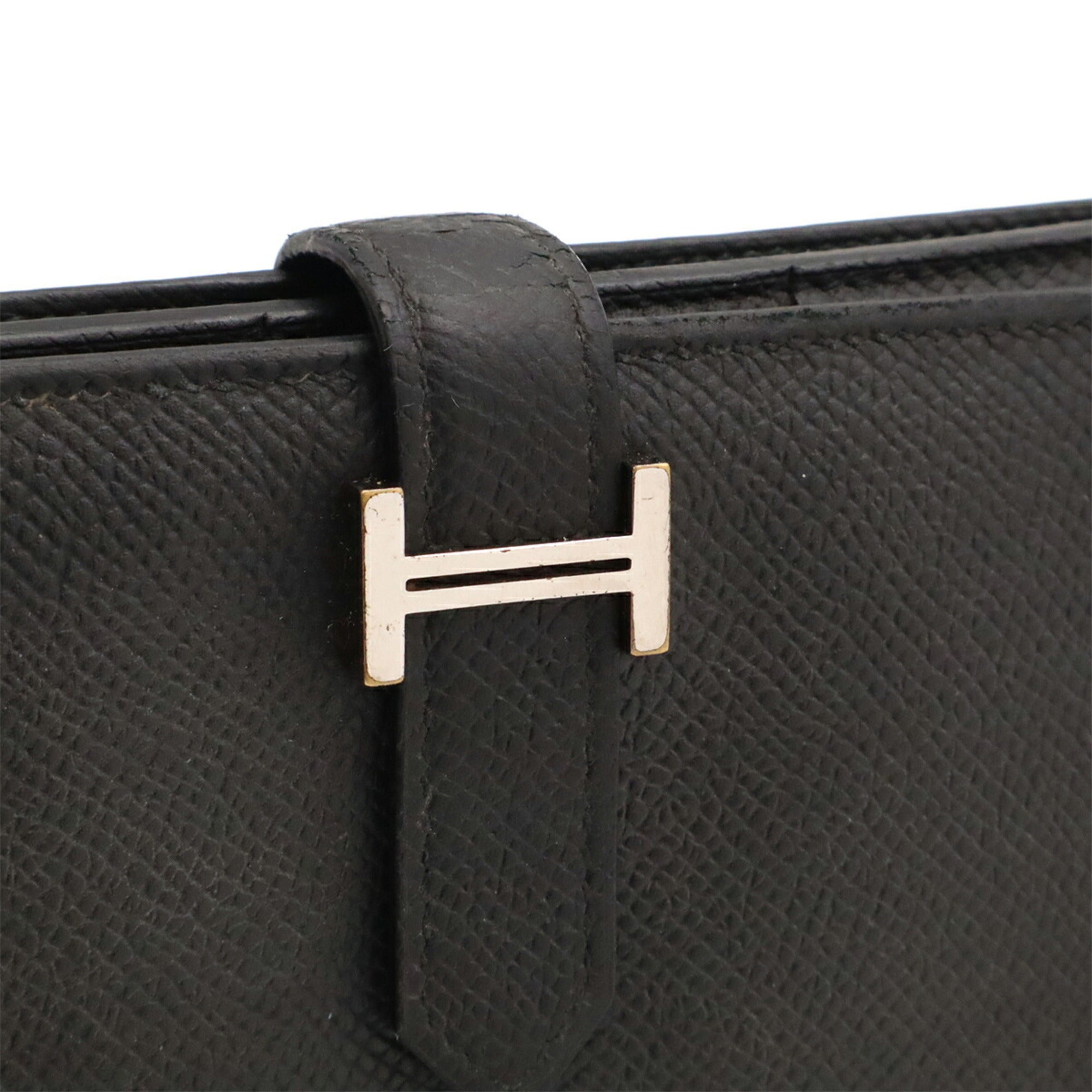 Hermes Black Epsom Leather Long Wallet (Bi-Fold) (Pre-Owned)