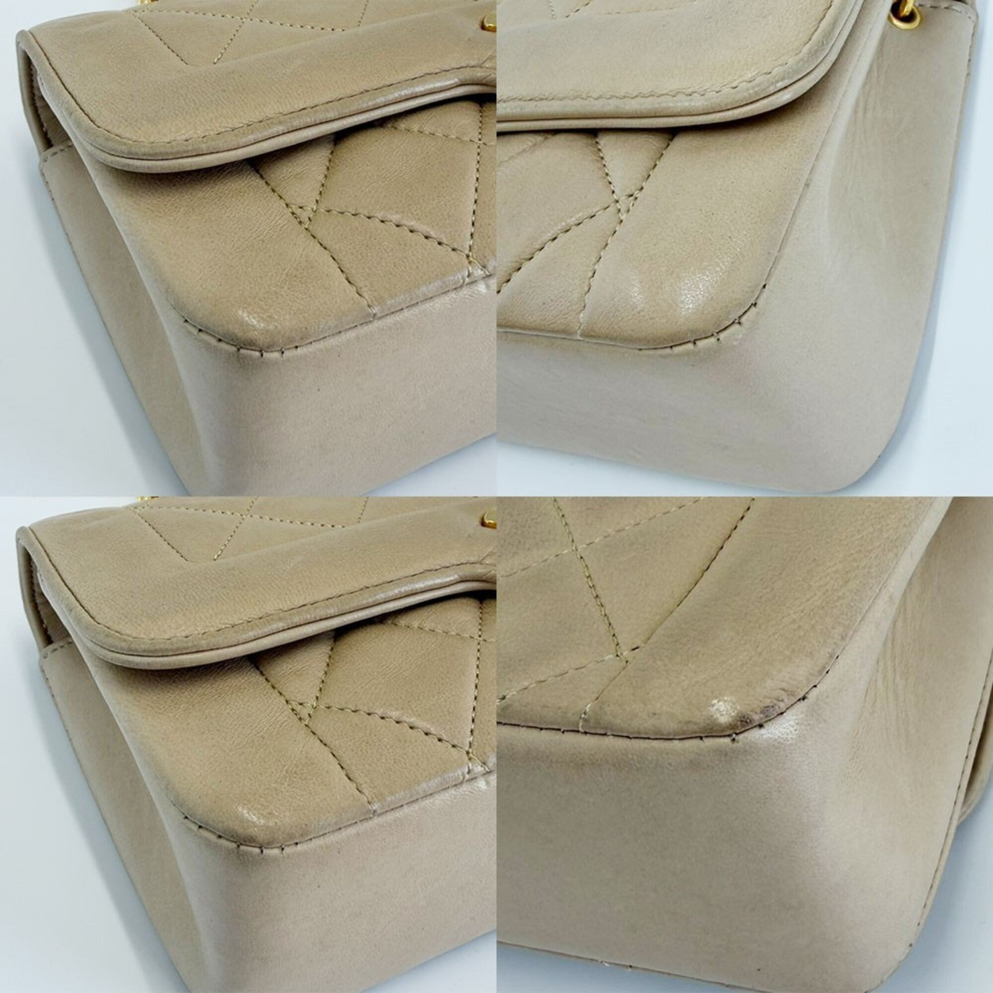 Chanel Beige Leather Shoulder Bag (Pre-Owned)