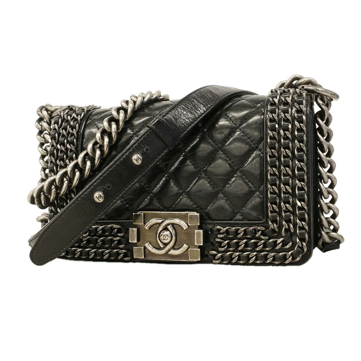 Chanel Black Leather Shoulder Bag (Pre-Owned)
