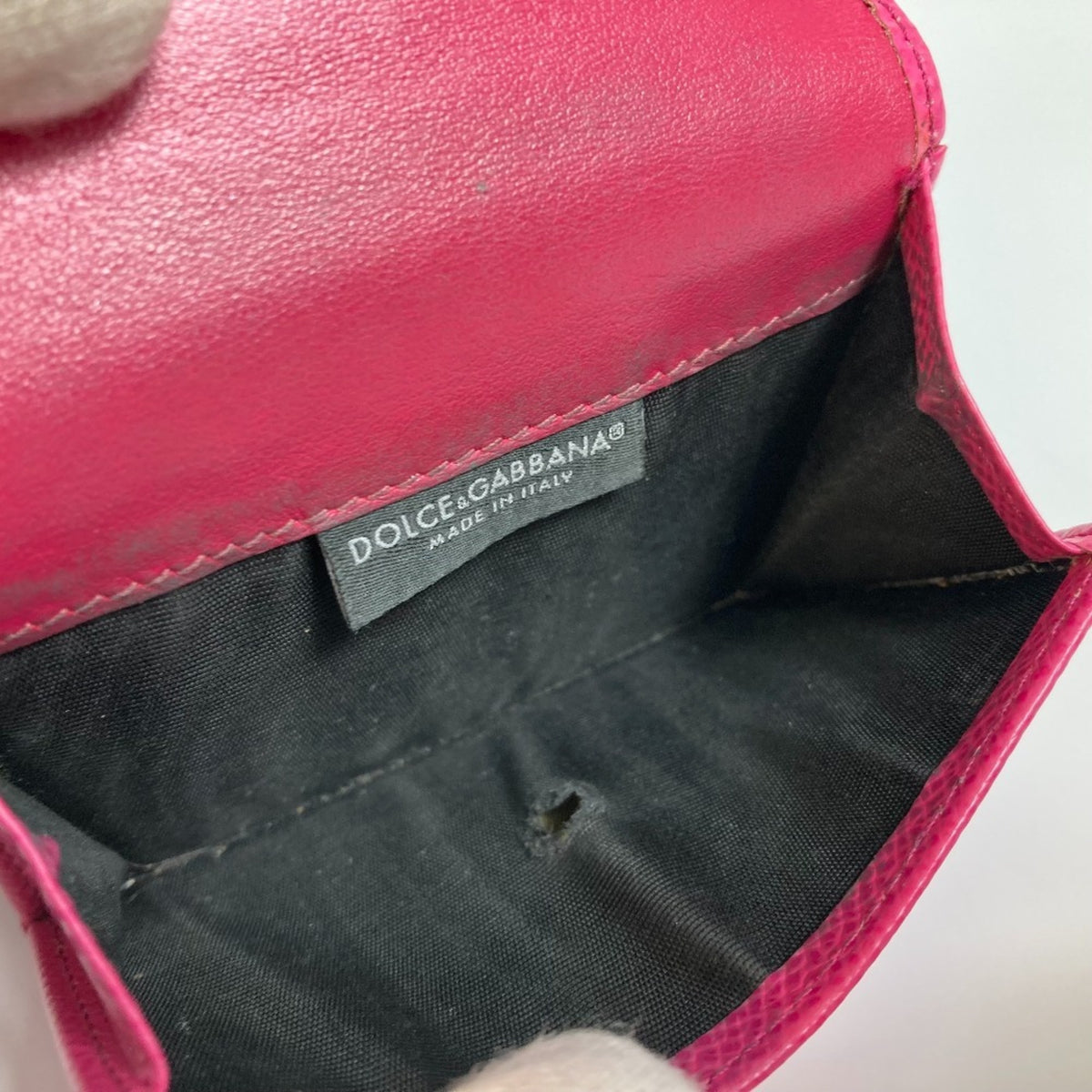 Dolce & Gabbana Pink Leather Wallet (Tri-Fold) (Pre-Owned)