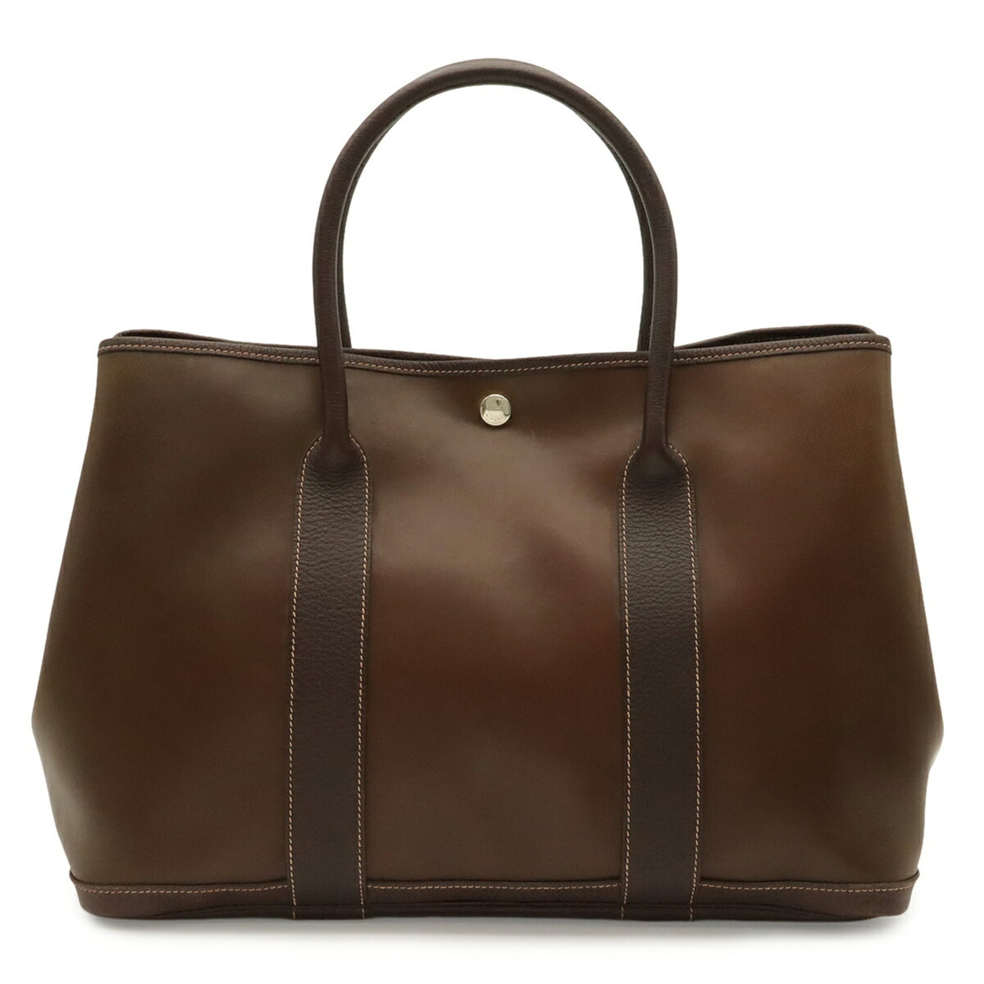 Hermes Garden Khaki Brown Amazonia Leather Handbag Tote Bag (Pre-Owned)