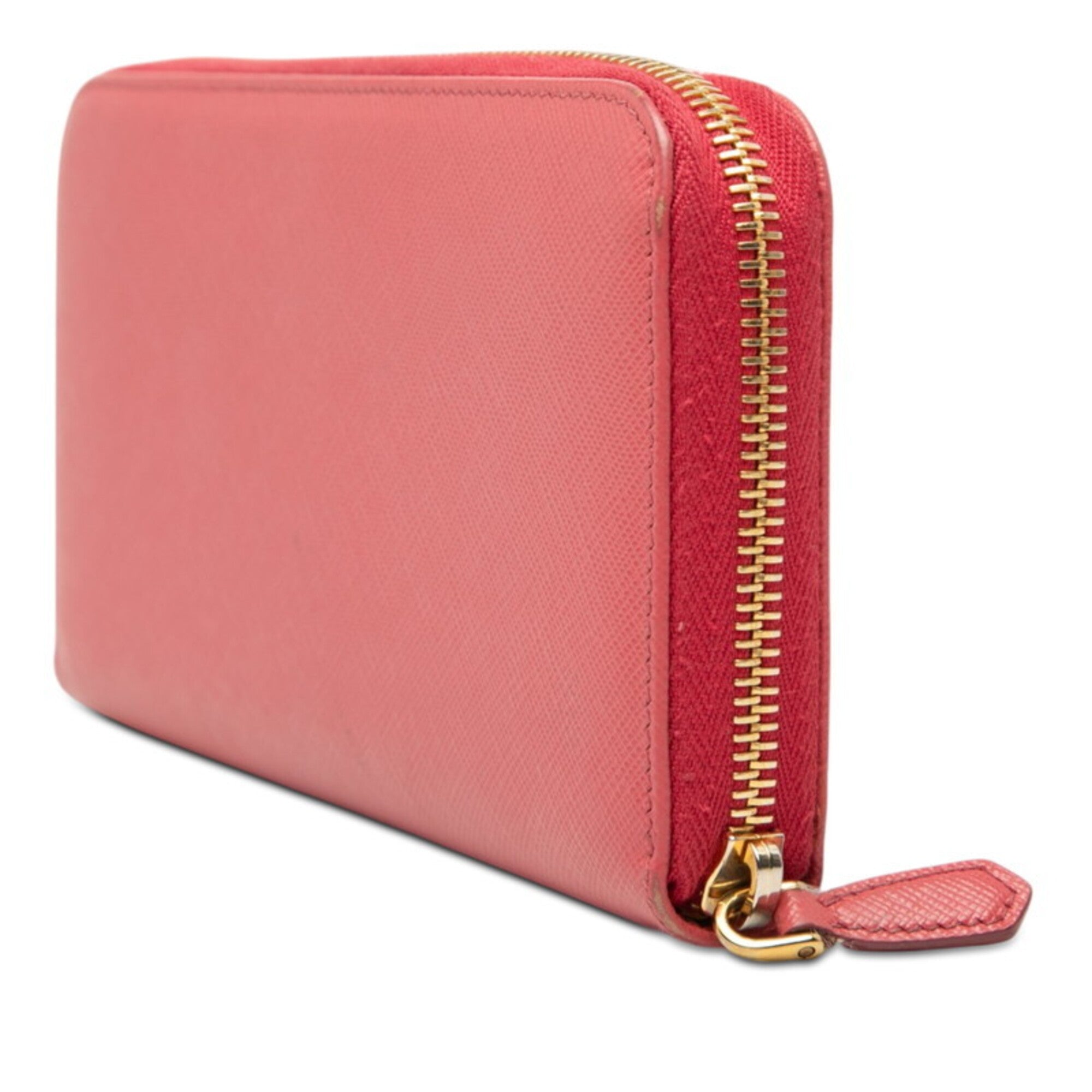Prada Pink Leather Long Wallet (Bi-Fold) (Pre-Owned)