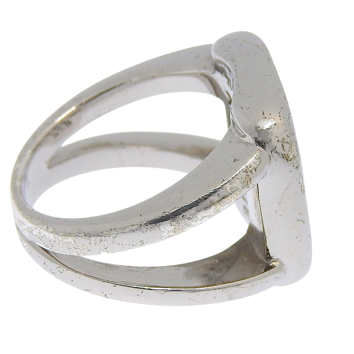 Hermes Silver Shell Silver 925 Band Ring (Pre-Owned)
