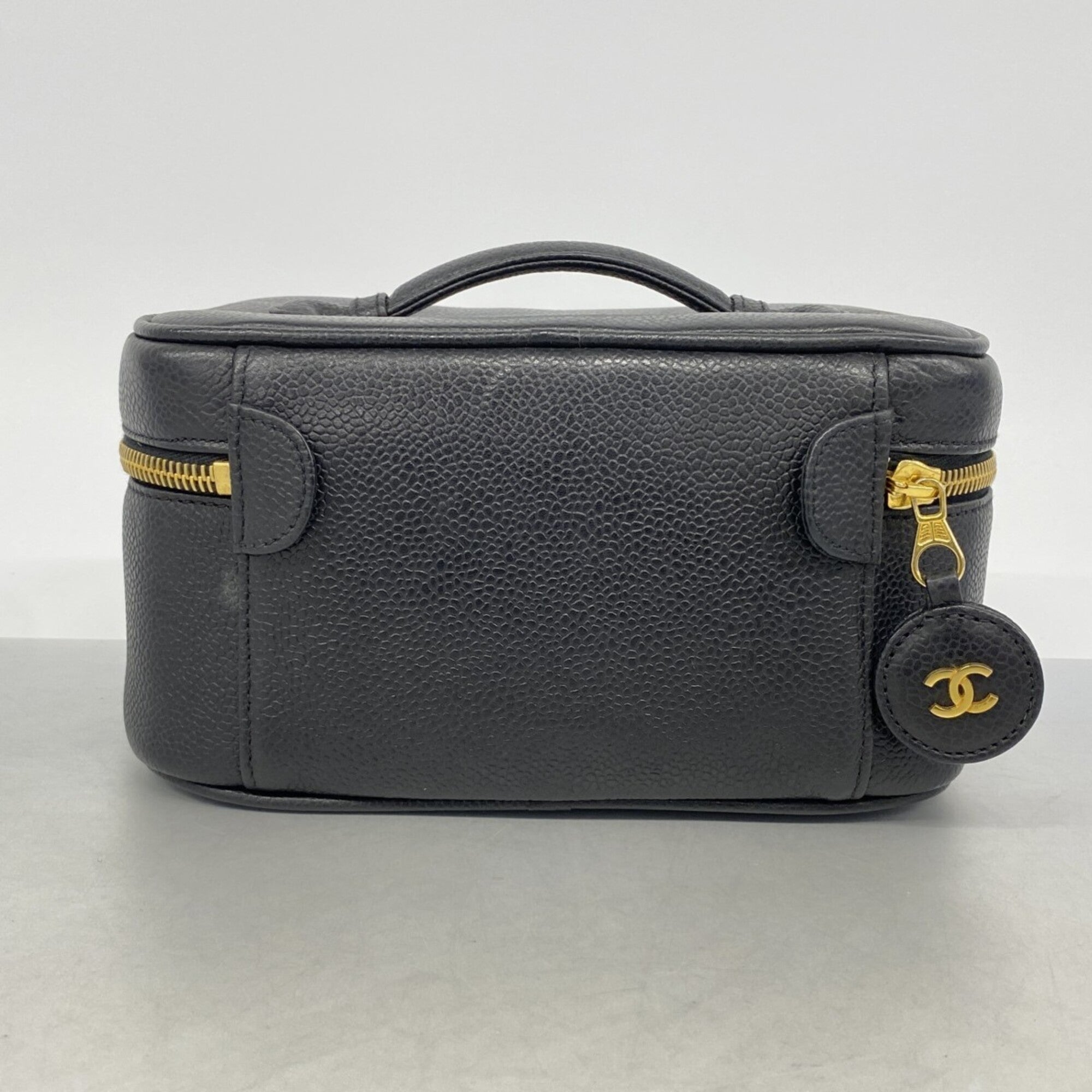 Chanel Black Grained Calfskin Vanity Bag (Pre-Owned)