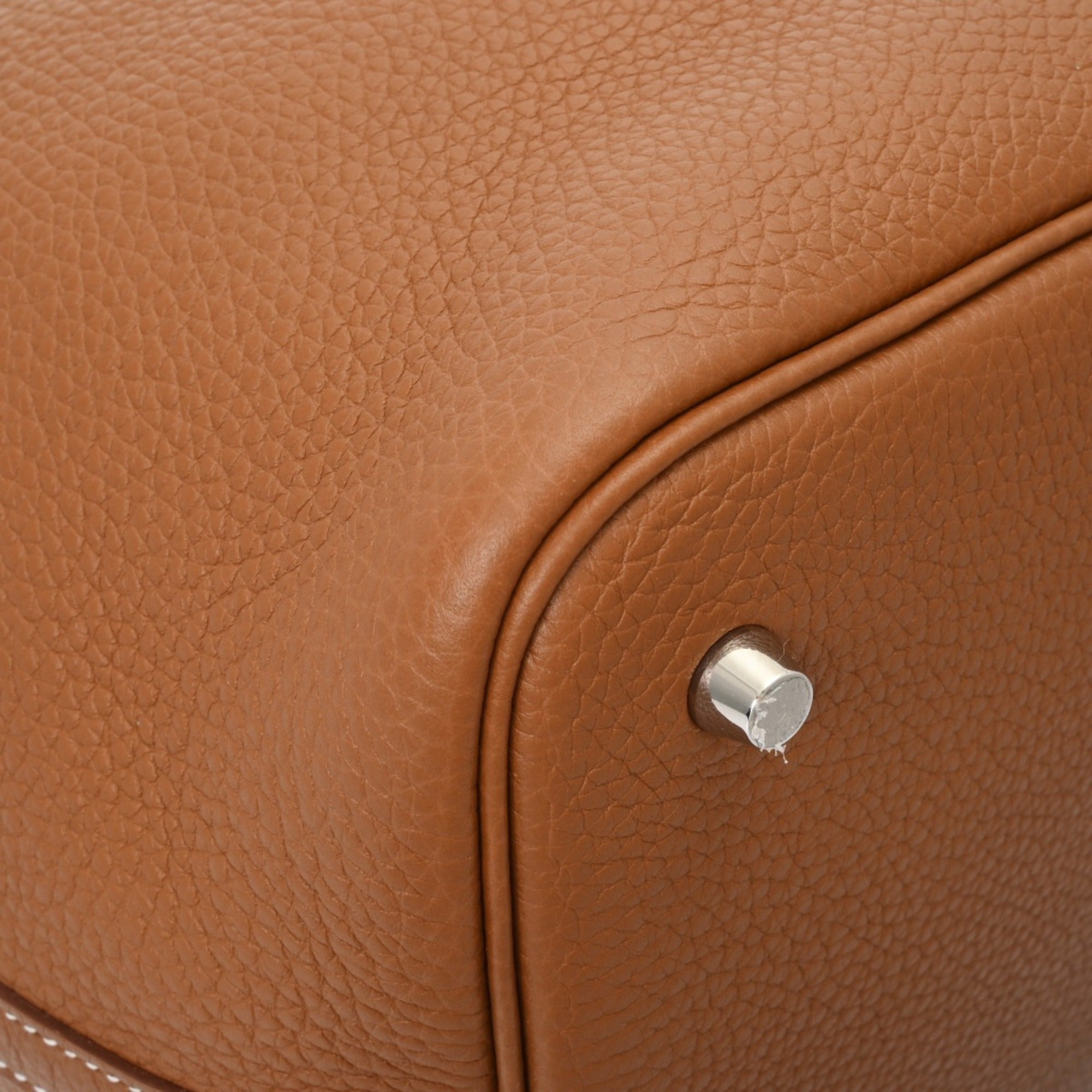 Hermes Picotin Gold Taurillon Clemence Leather Handbag (Pre-Owned)